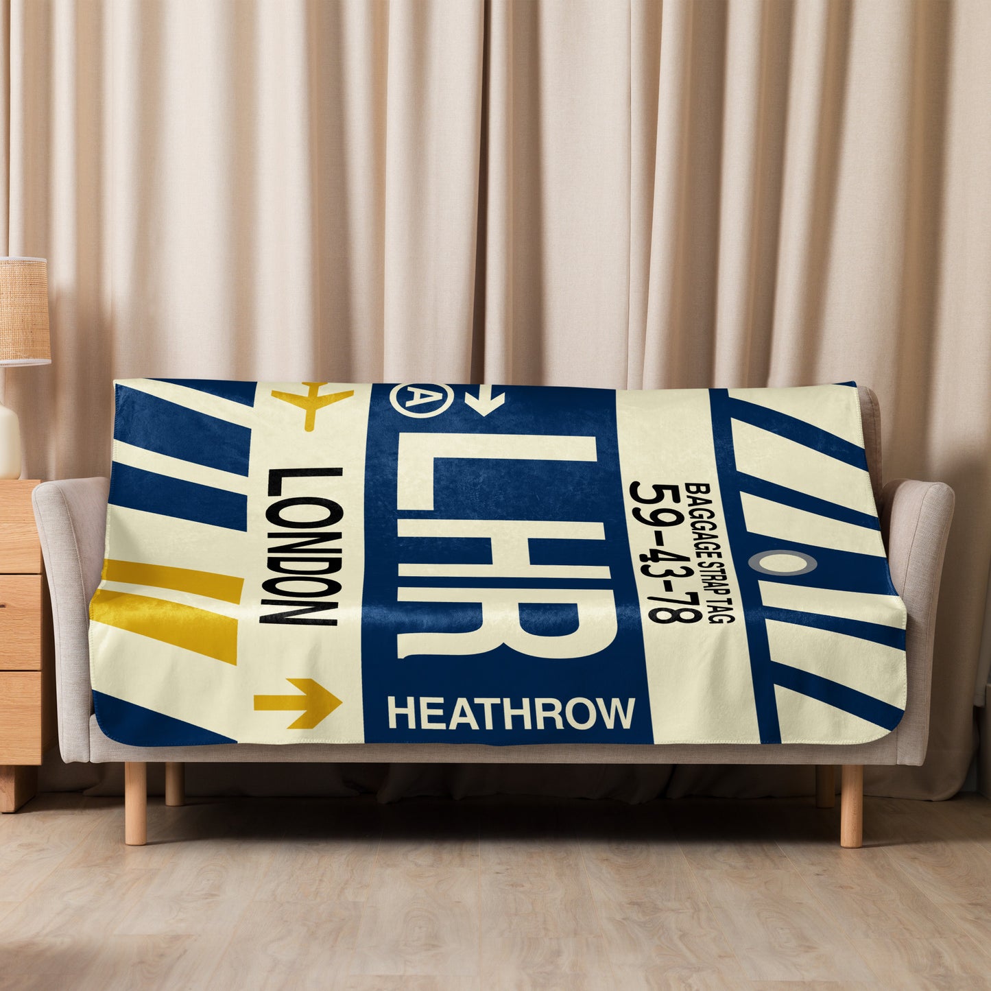 Travel Gift Sherpa Blanket • LHR London Souvenir • YHM Designs - Image 08