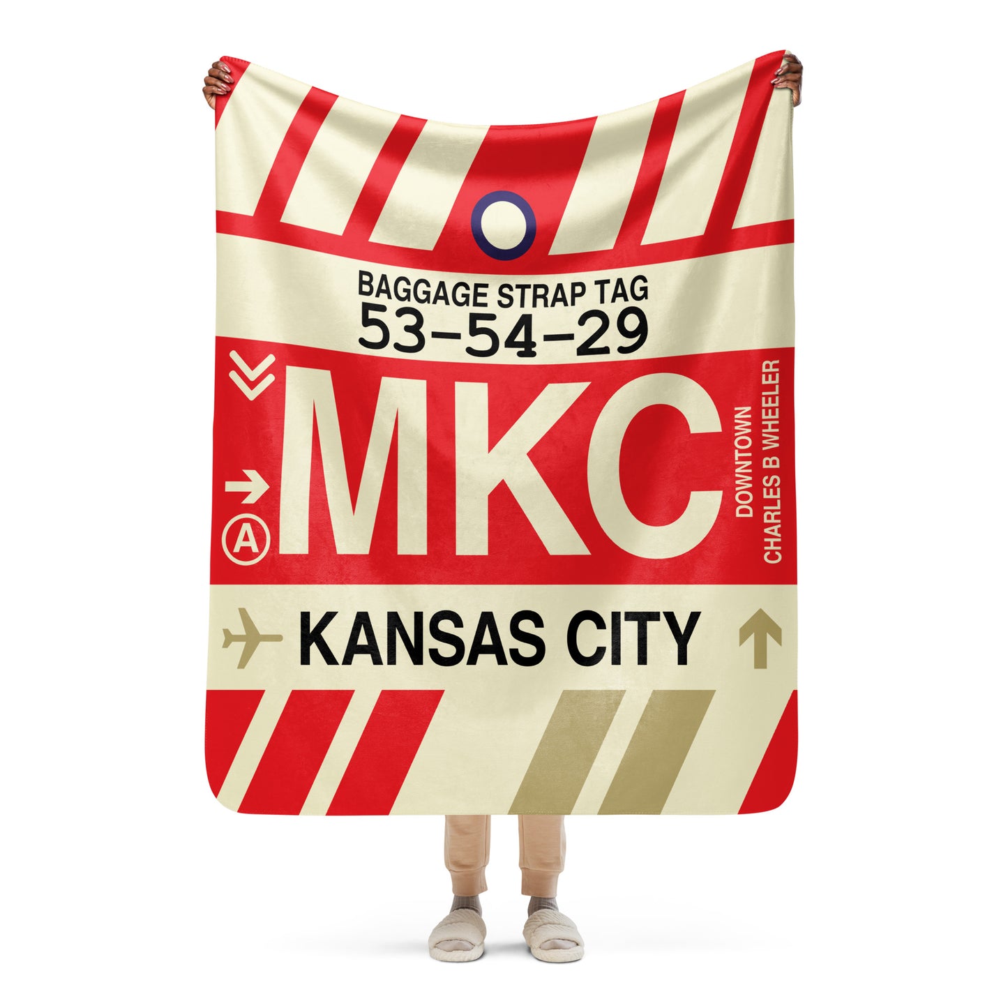 Travel Gift Sherpa Blanket • MKC Kansas City Souvenir • YHM Designs - Image 05