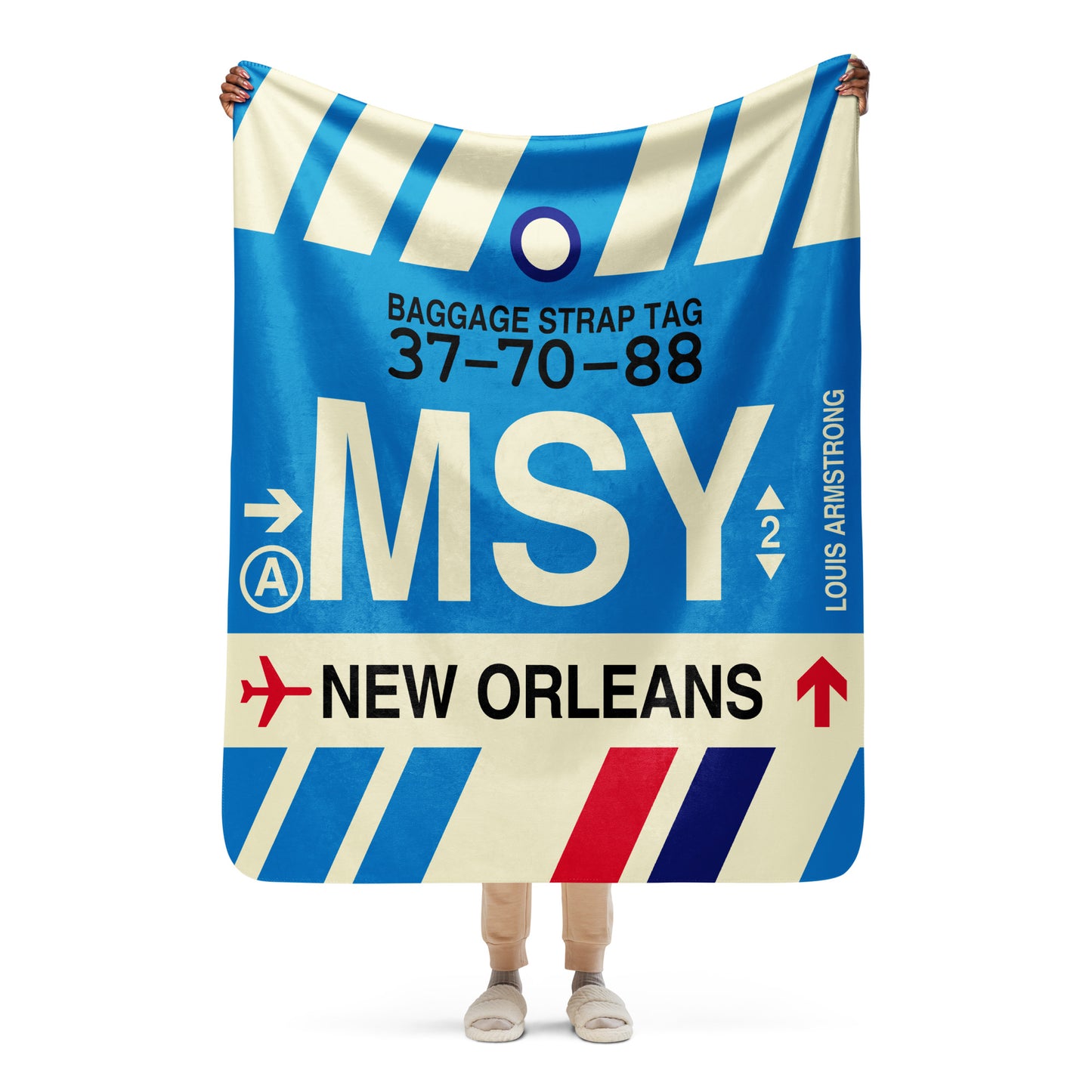 Travel Gift Sherpa Blanket • MSY New Orleans • YHM Designs - Image 05