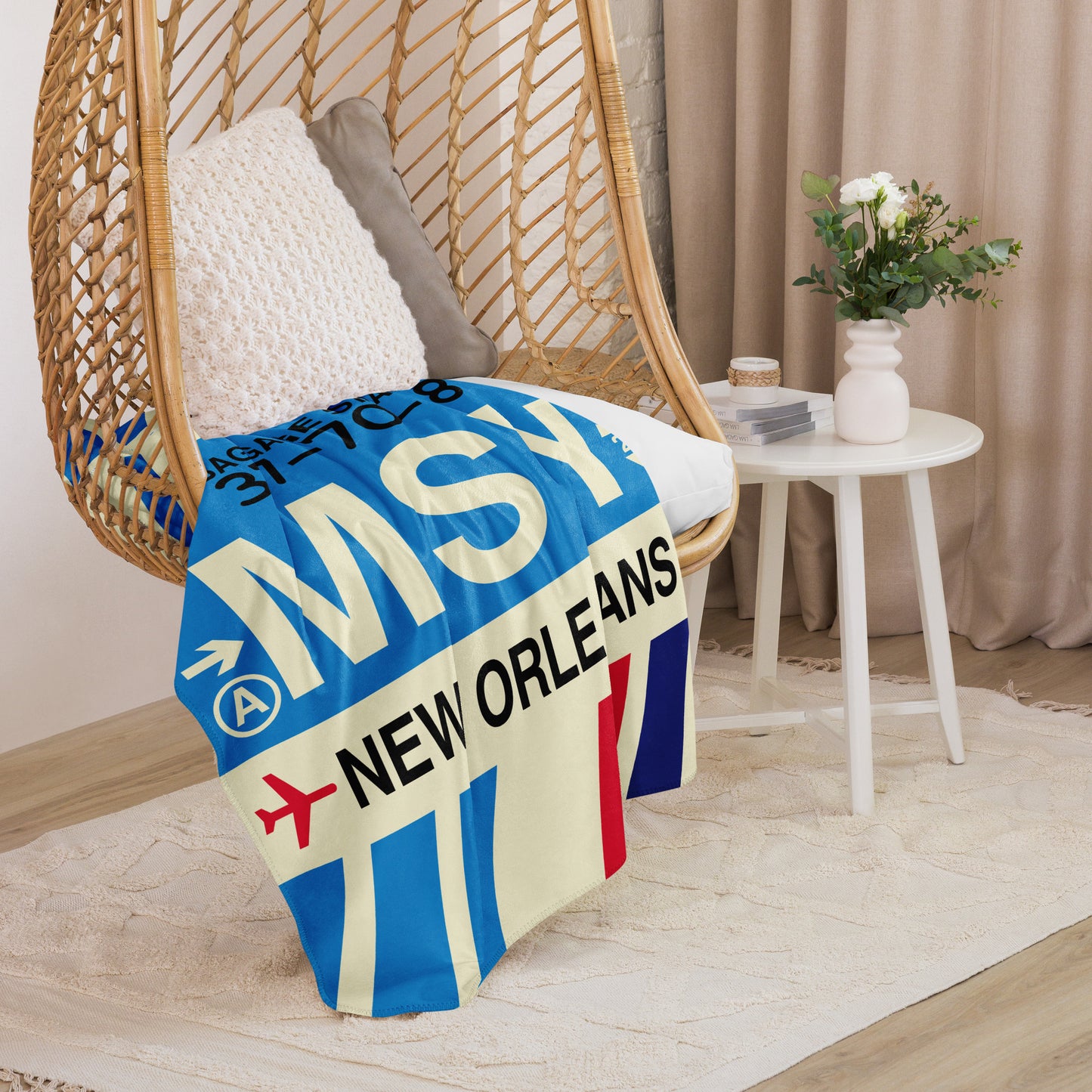 Travel Gift Sherpa Blanket • MSY New Orleans • YHM Designs - Image 07