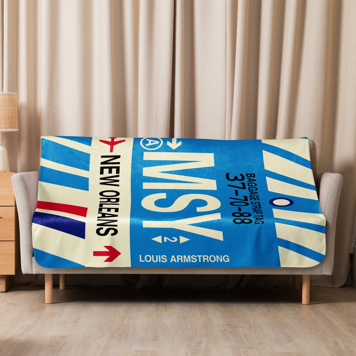 Travel Gift Sherpa Blanket • MSY New Orleans • YHM Designs - Image 08