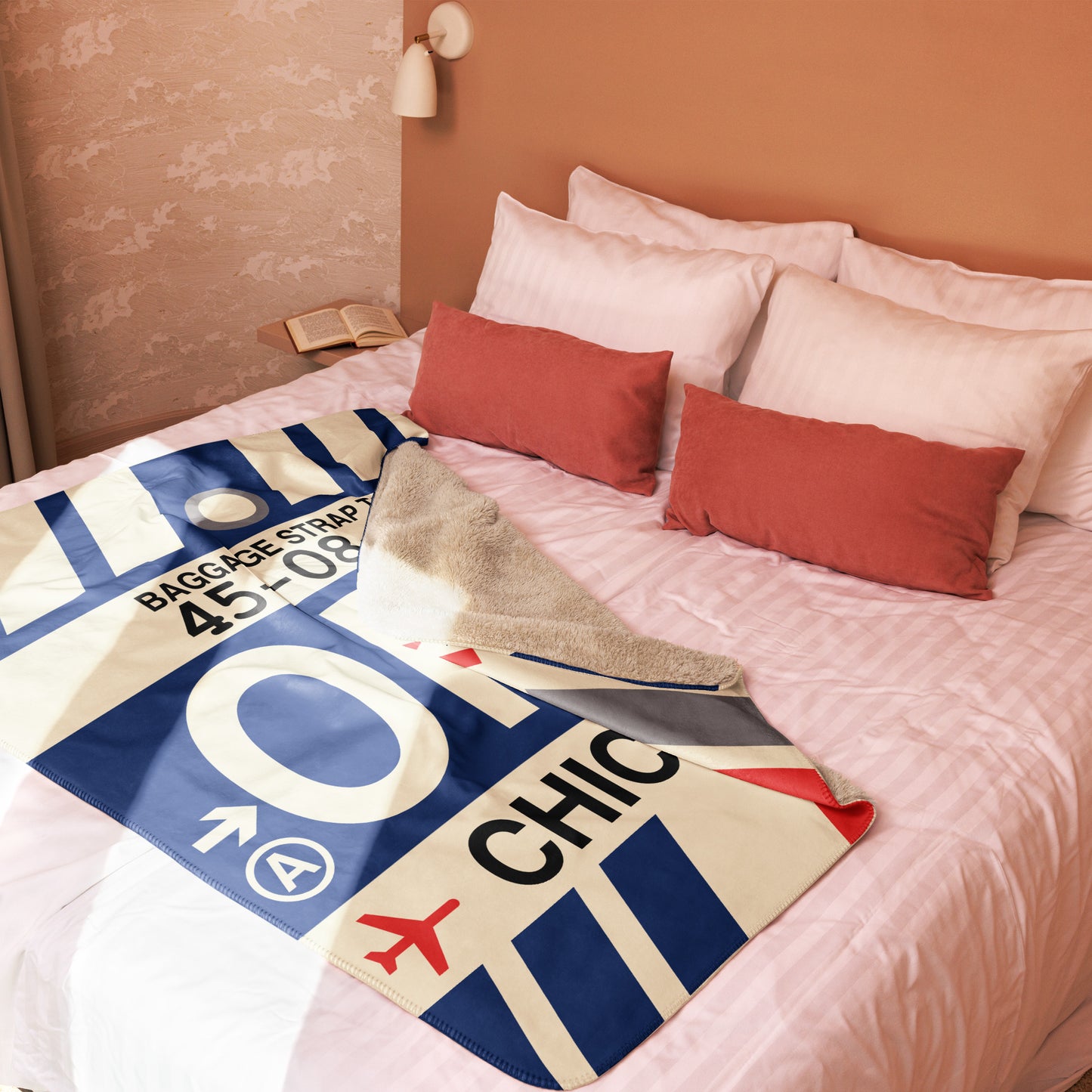 Travel Gift Sherpa Blanket • ORD Chicago Souvenir • YHM Designs - Image 02