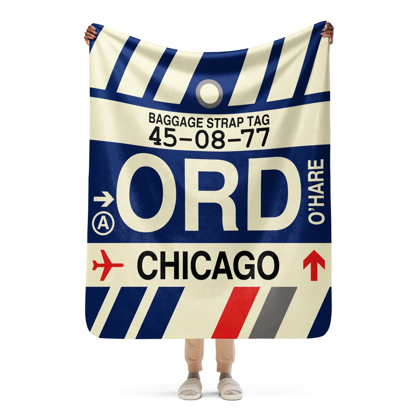 Travel Gift Sherpa Blanket • ORD Chicago Souvenir • YHM Designs - Image 05