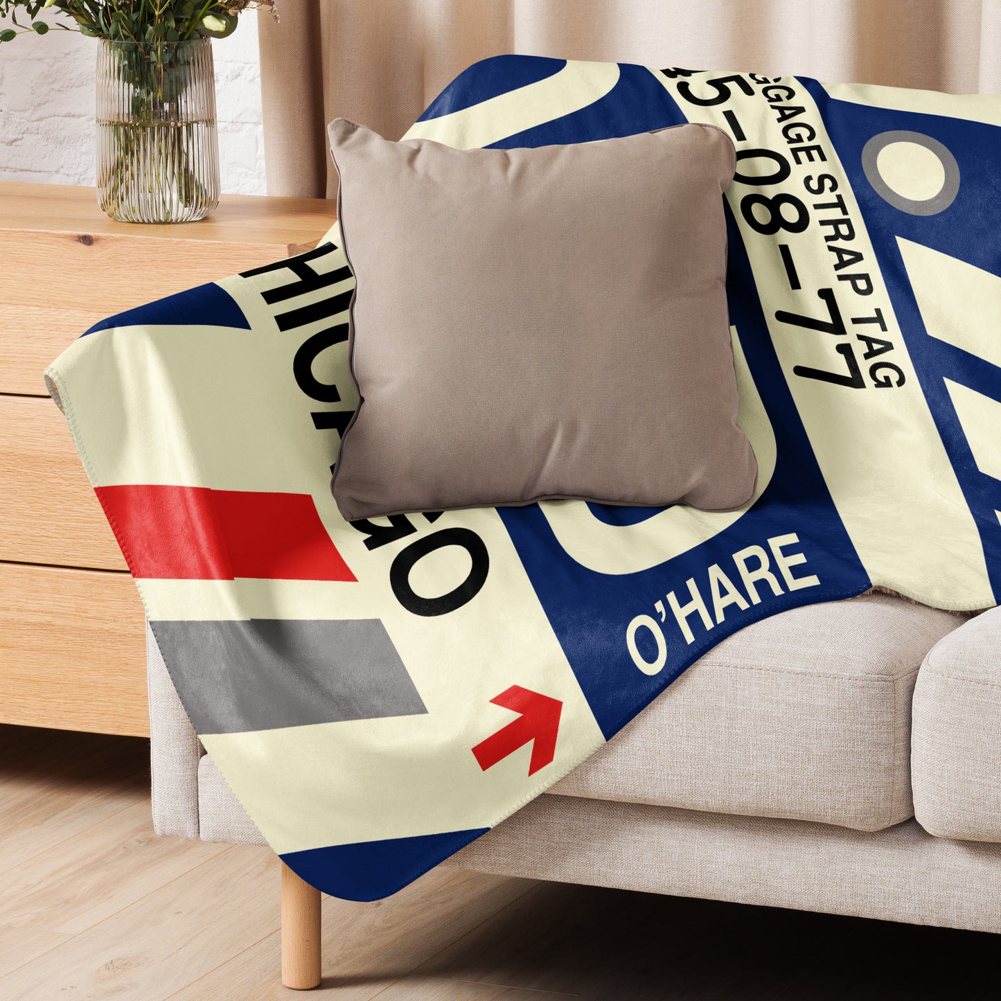 Travel Gift Sherpa Blanket • ORD Chicago Souvenir • YHM Designs - Image 06