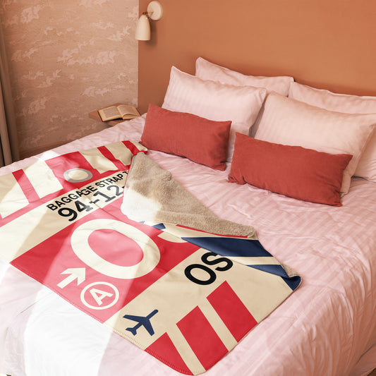 OSL Oslo Sherpa Blanket • Jet Age Baggage Tag Design • YHM Designs - Image 02