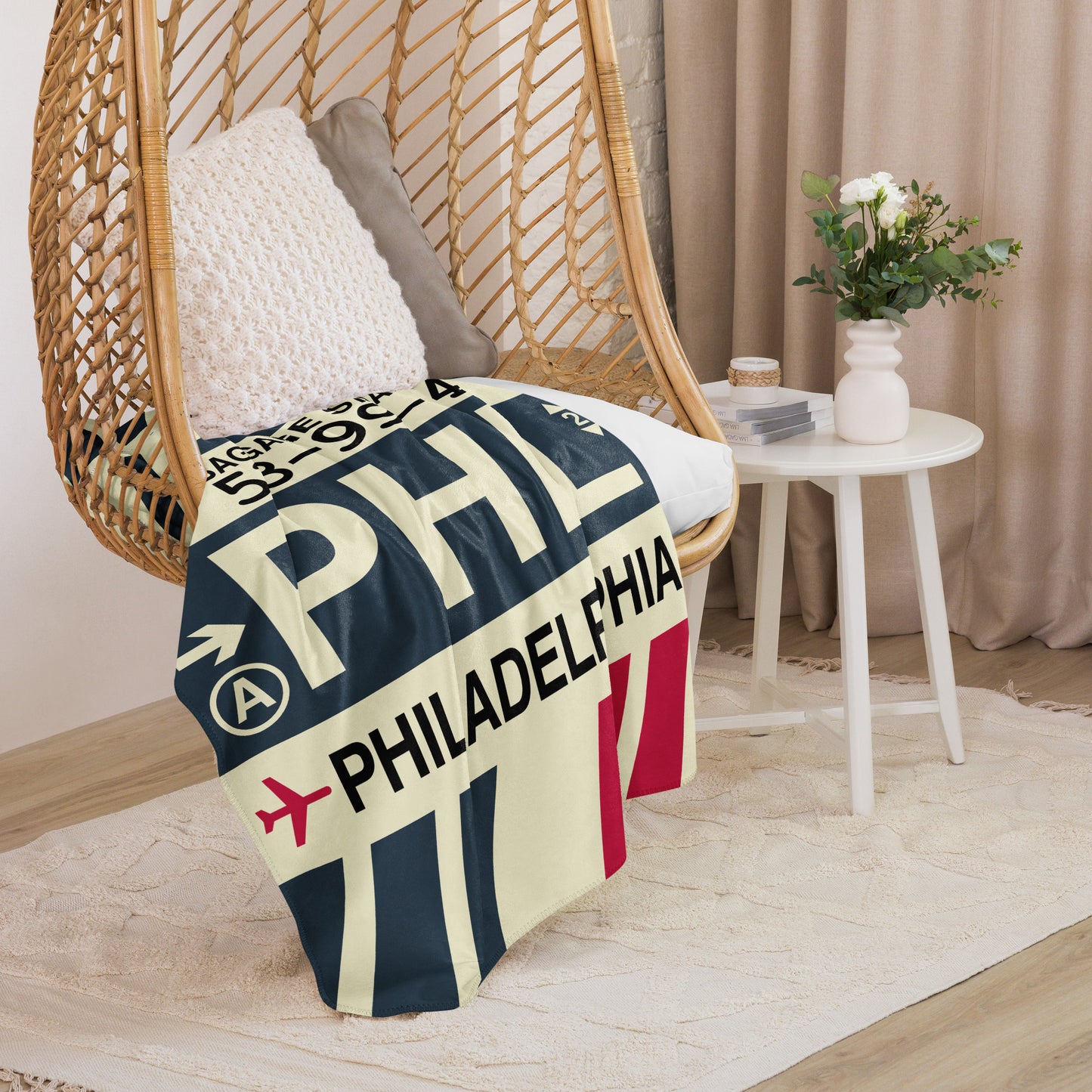 Travel Gift Sherpa Blanket • PHL Philadelphia Souvenir • YHM Designs - Image 07