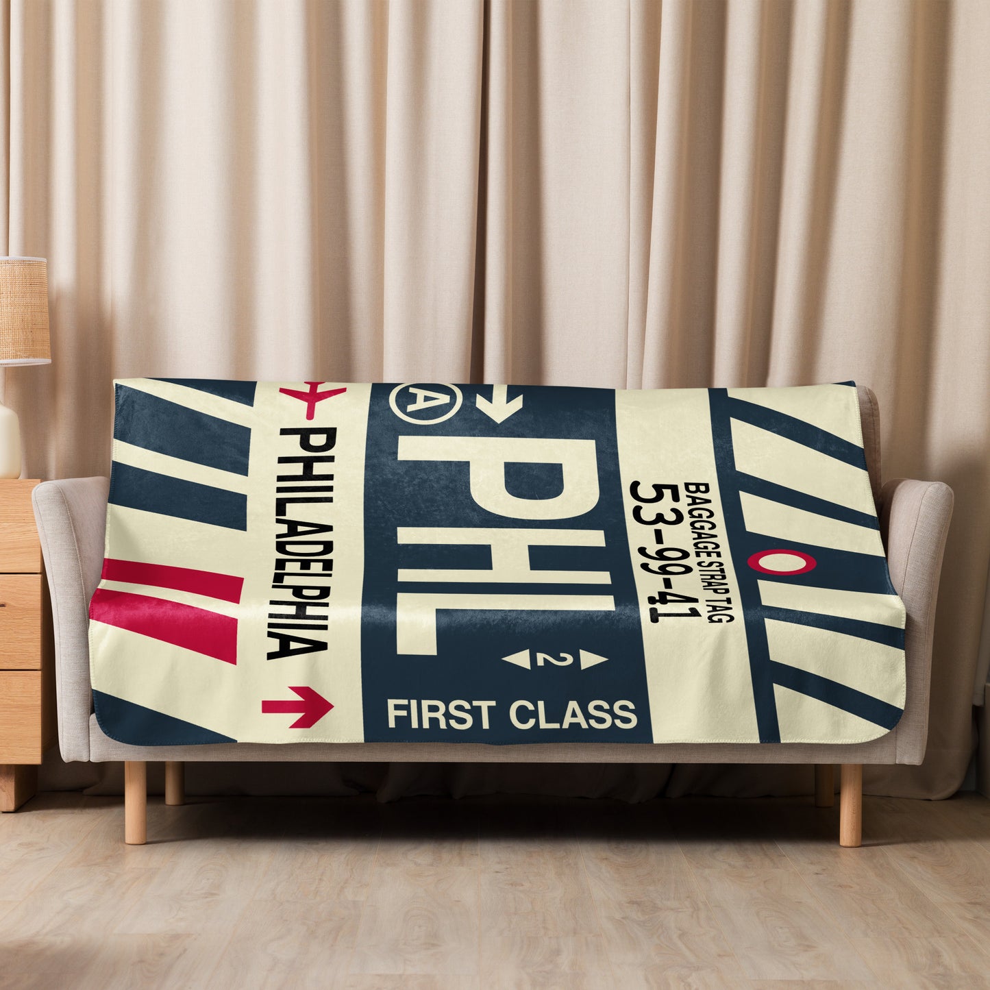 Travel Gift Sherpa Blanket • PHL Philadelphia Souvenir • YHM Designs - Image 09
