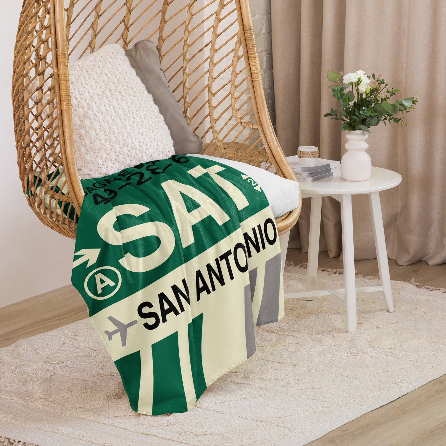 Travel Gift Sherpa Blanket • SAT San Antonio • YHM Designs - Image 07