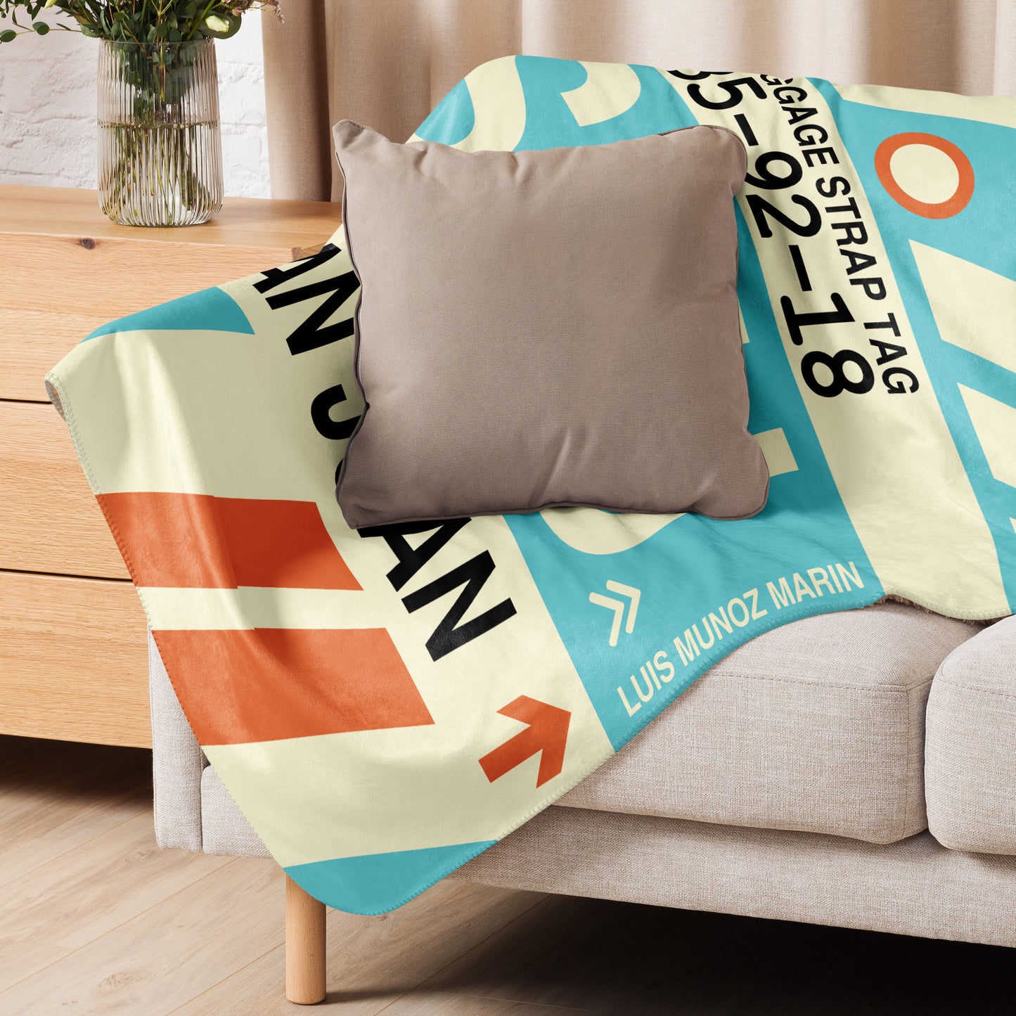 Travel Gift Sherpa Blanket • SJU San Juan Souvenir • YHM Designs - Image 06