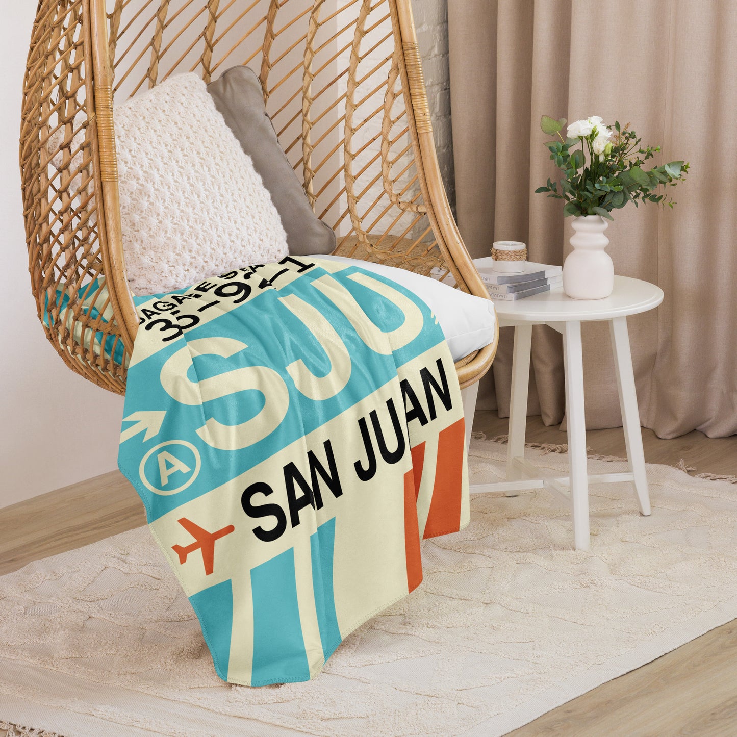 Travel Gift Sherpa Blanket • SJU San Juan Souvenir • YHM Designs - Image 07