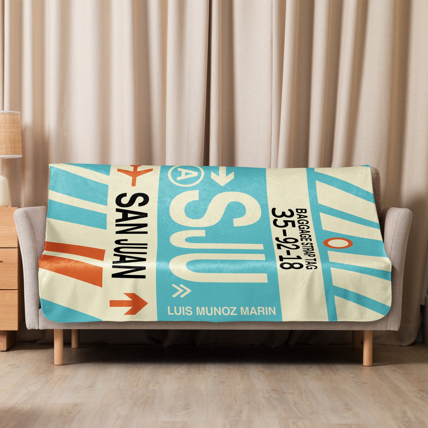 Travel Gift Sherpa Blanket • SJU San Juan Souvenir • YHM Designs - Image 08