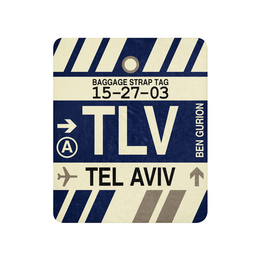 TLV Tel Aviv Sherpa Blanket • Jet Age Baggage Tag Design • YHM Designs - Image 01