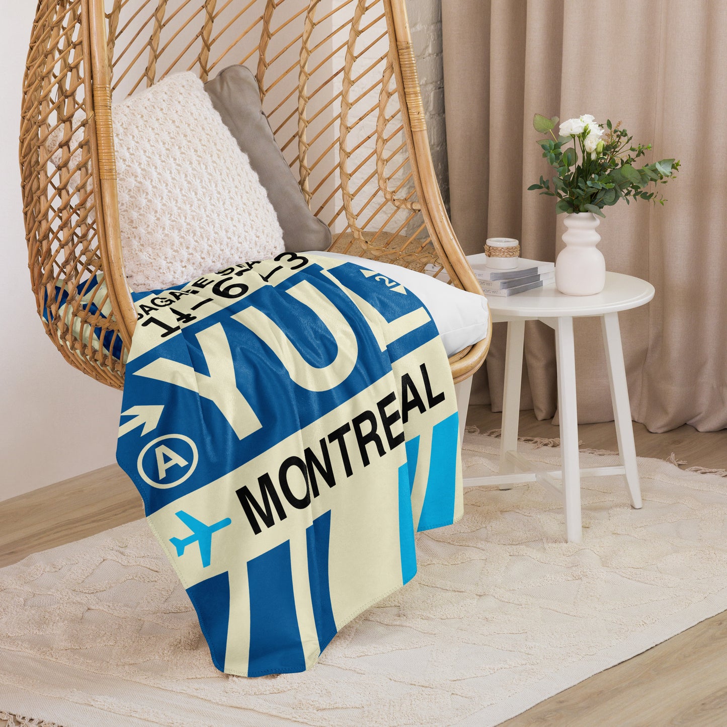 Travel Gift Sherpa Blanket • YUL Montreal Souvenir • YHM Designs - Image 07