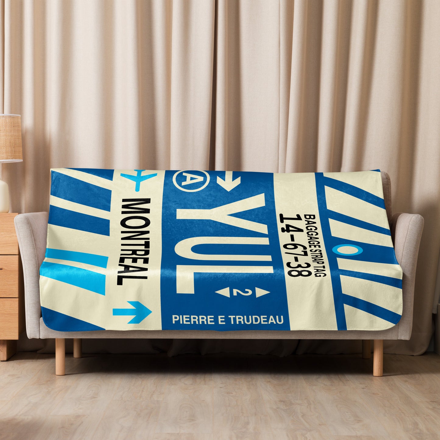 Travel Gift Sherpa Blanket • YUL Montreal Souvenir • YHM Designs - Image 08