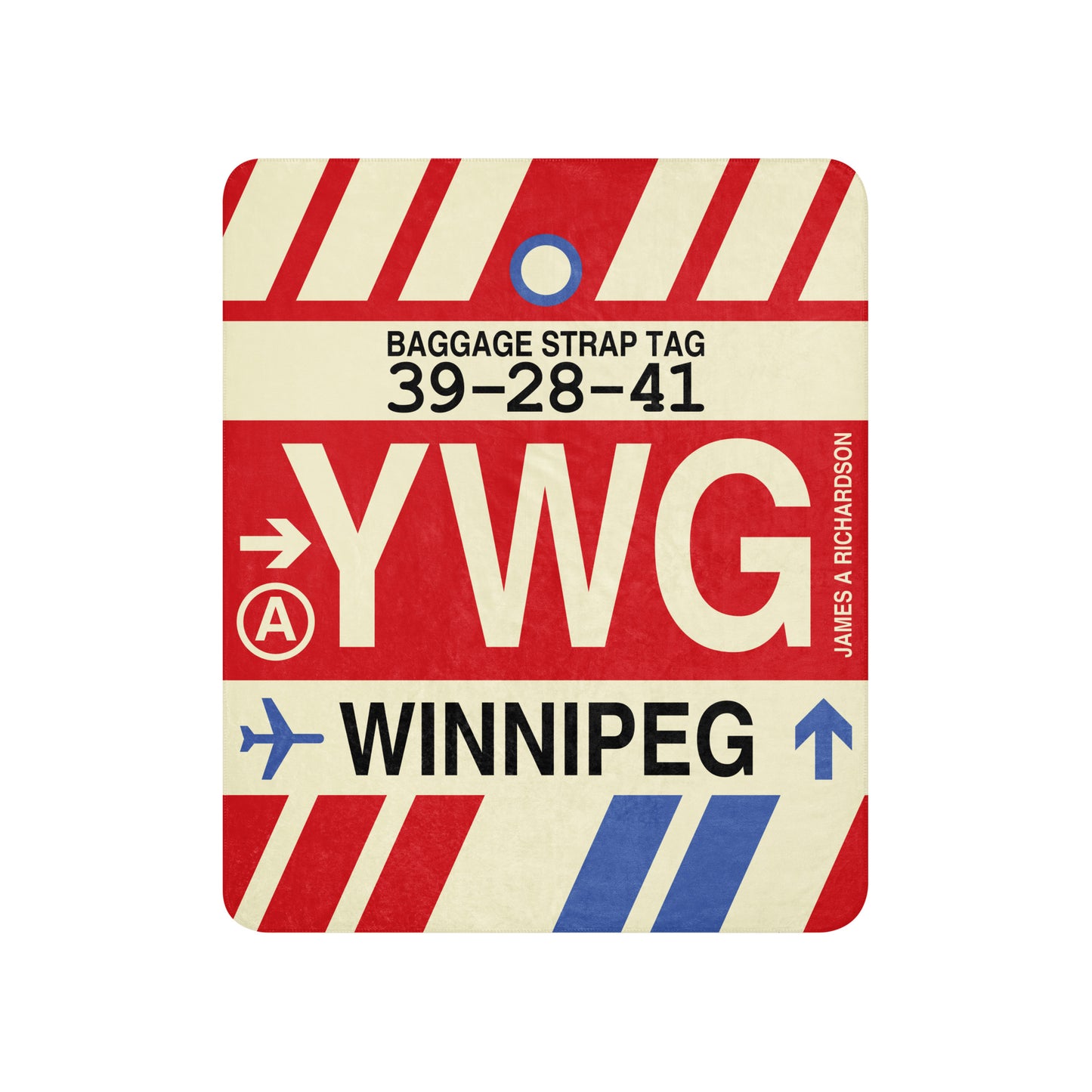 Travel Gift Sherpa Blanket • YWG Winnipeg Souvenir • YHM Designs - Image 01