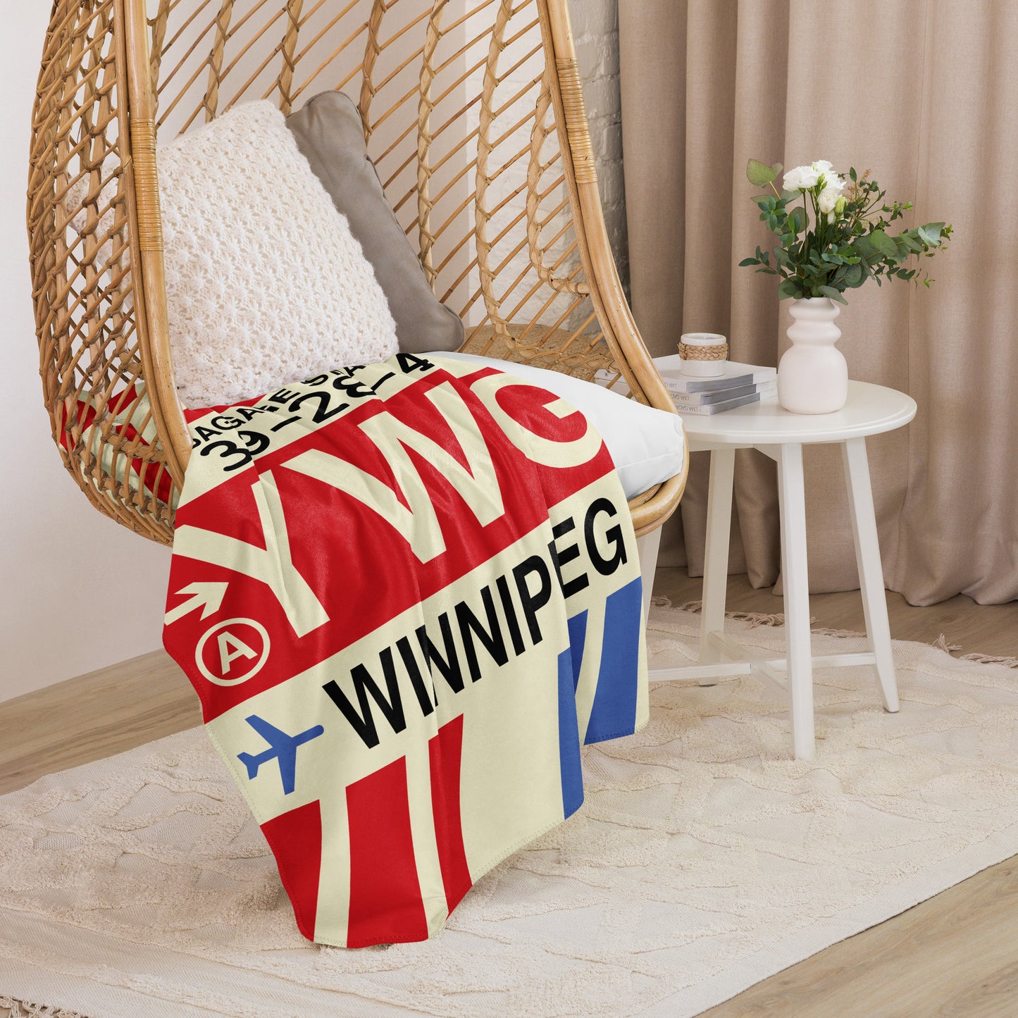 Travel Gift Sherpa Blanket • YWG Winnipeg Souvenir • YHM Designs - Image 07