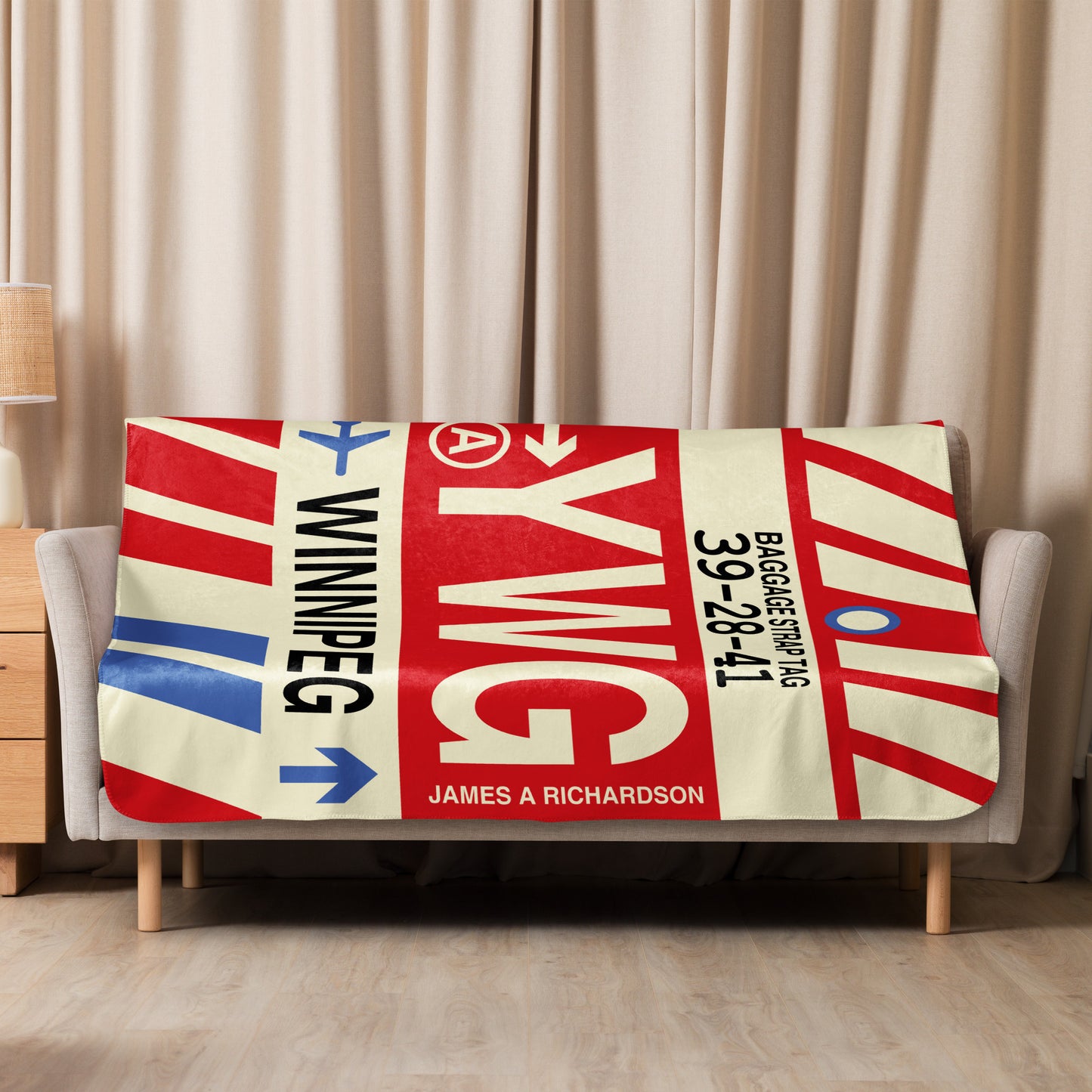 Travel Gift Sherpa Blanket • YWG Winnipeg Souvenir • YHM Designs - Image 08