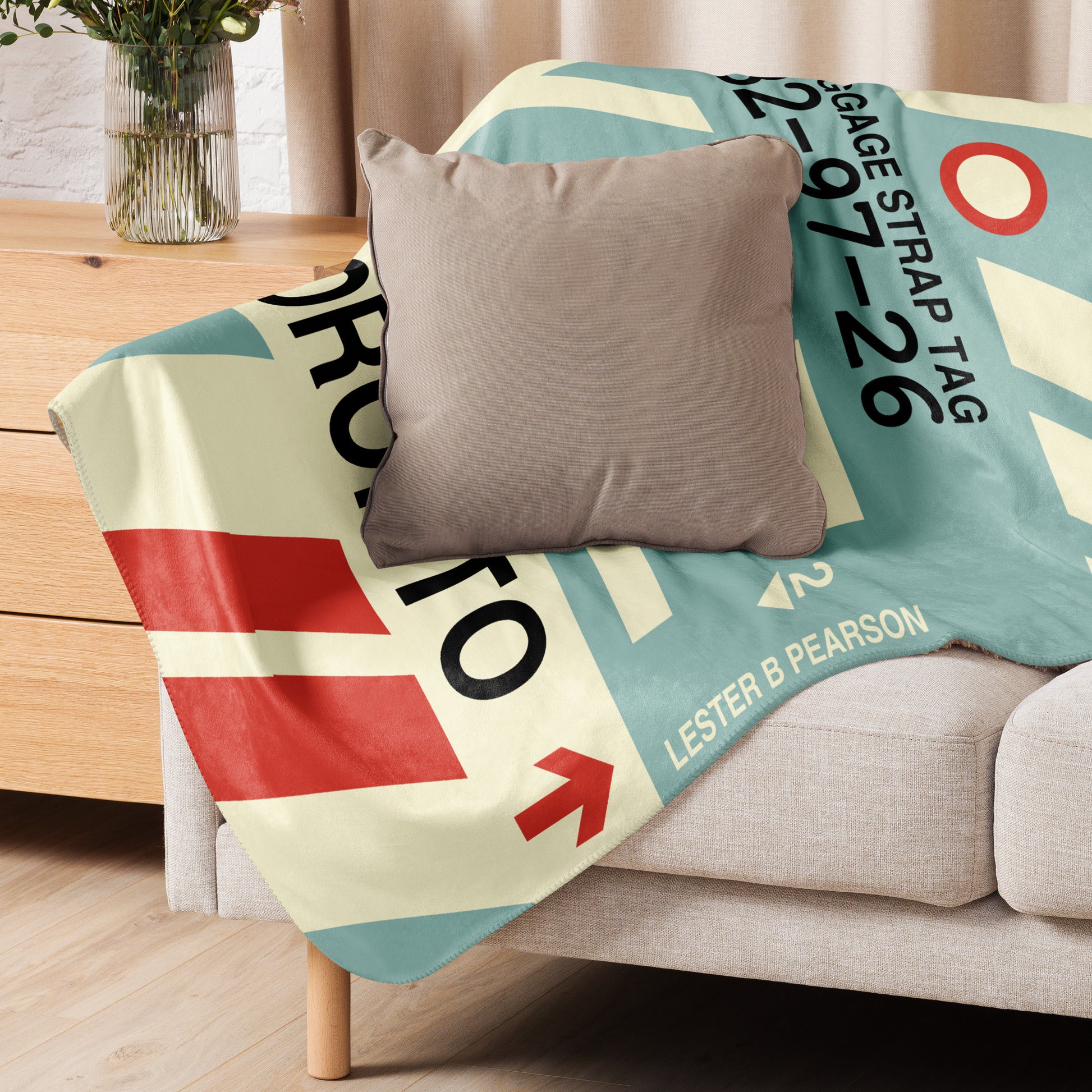 YYZ Toronto Sherpa Blanket • Jet Age Baggage Tag Design • YHM Designs - Image 06