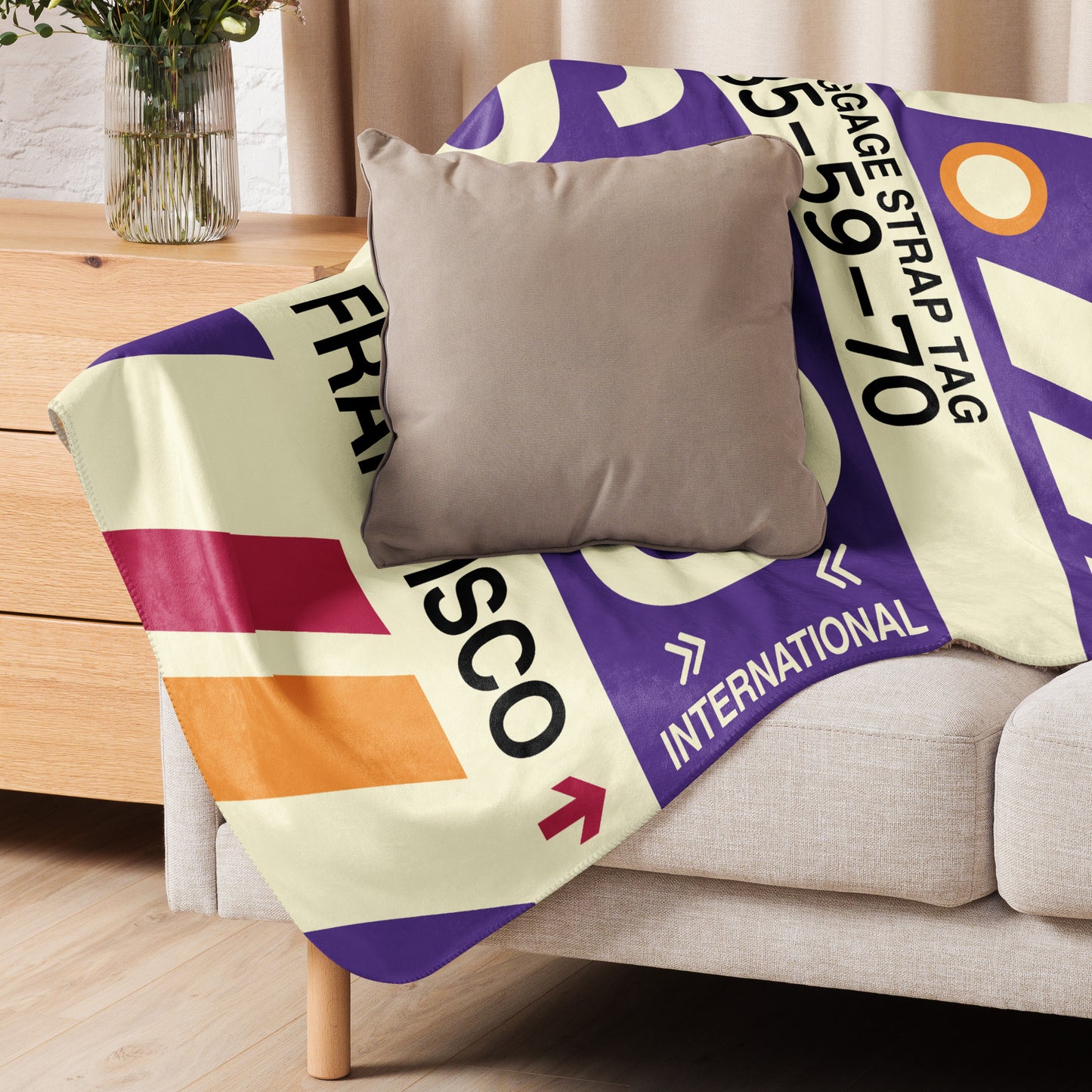 Travel Gift Sherpa Blanket • SFO San Francisco • YHM Designs - Image 06