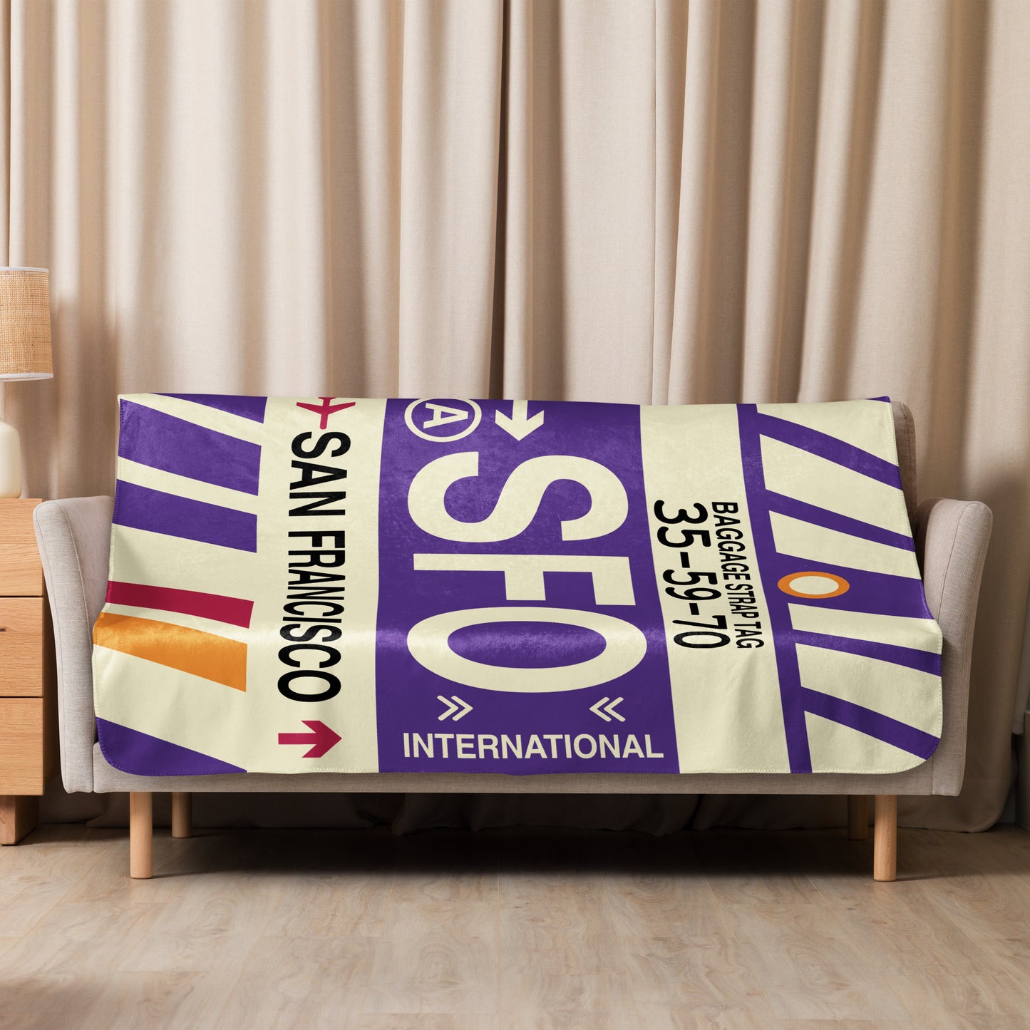 Travel Gift Sherpa Blanket • SFO San Francisco • YHM Designs - Image 08