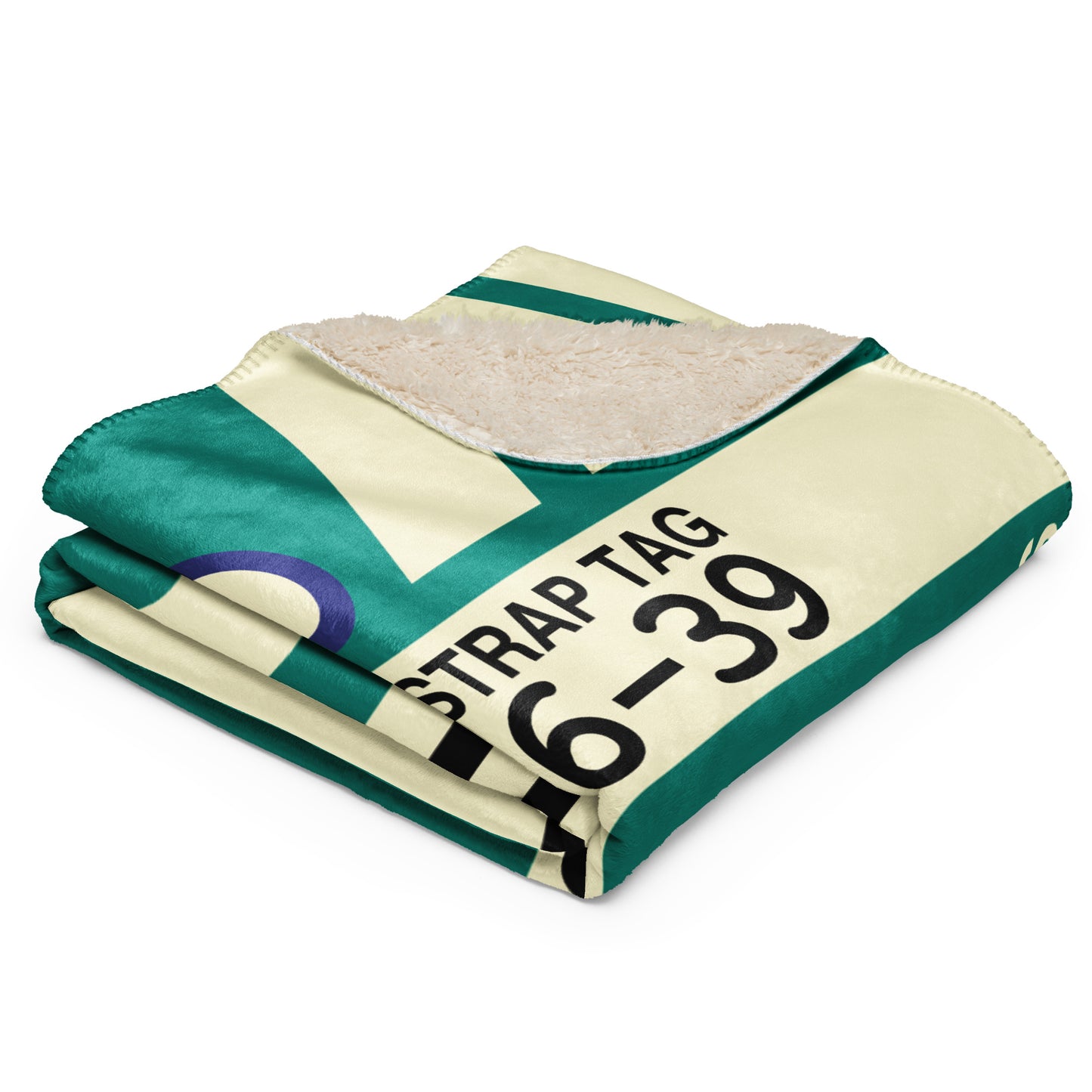 DUB Dublin Sherpa Blanket • Jet Age Baggage Tag Design • YHM Designs - Image 03