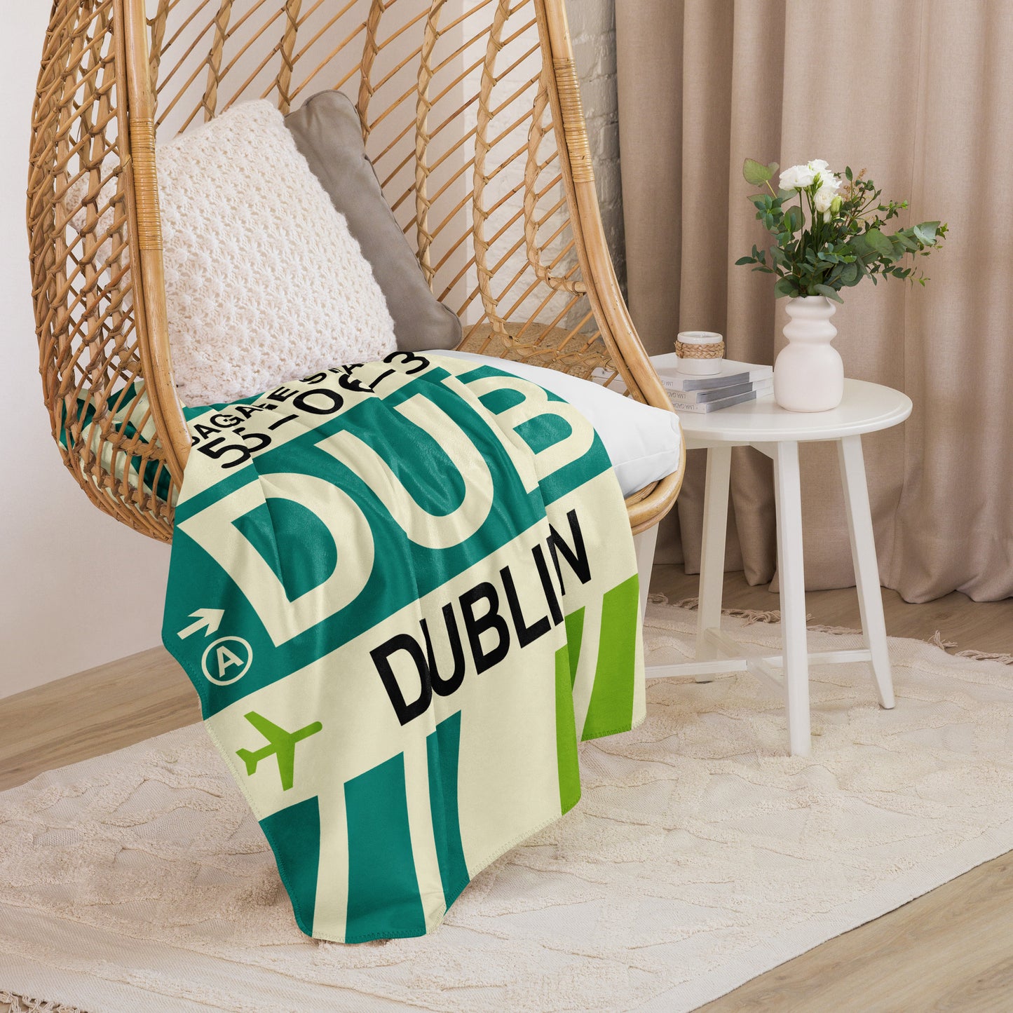 DUB Dublin Sherpa Blanket • Jet Age Baggage Tag Design • YHM Designs - Image 07