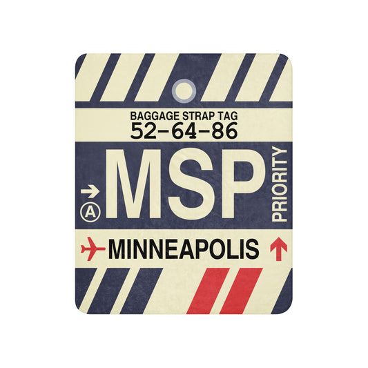 MSP Minneapolis Sherpa Blanket • Jet Age Baggage Tag Design • YHM Designs - Image 01