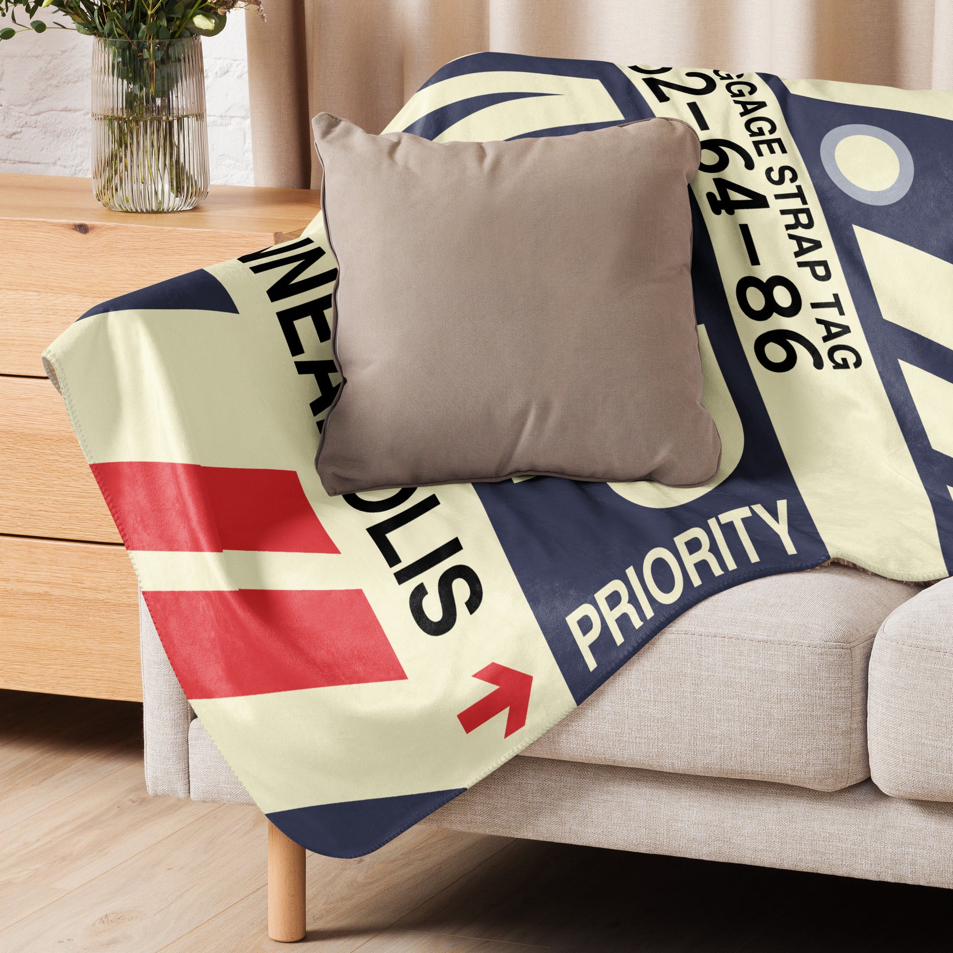 MSP Minneapolis Sherpa Blanket • Jet Age Baggage Tag Design • YHM Designs - Image 06