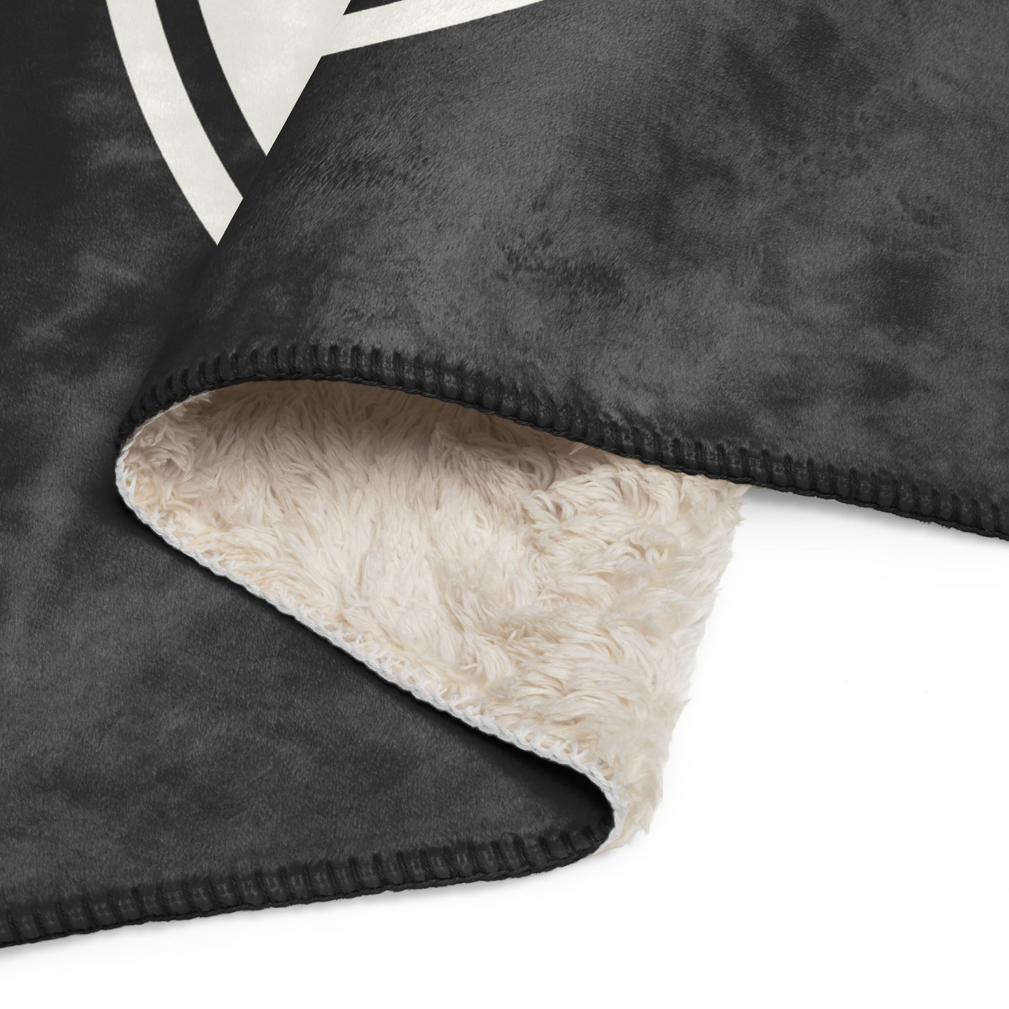 Unique Travel Gift Sherpa Blanket - White Oval • FRA Frankfurt • YHM Designs - Image 08