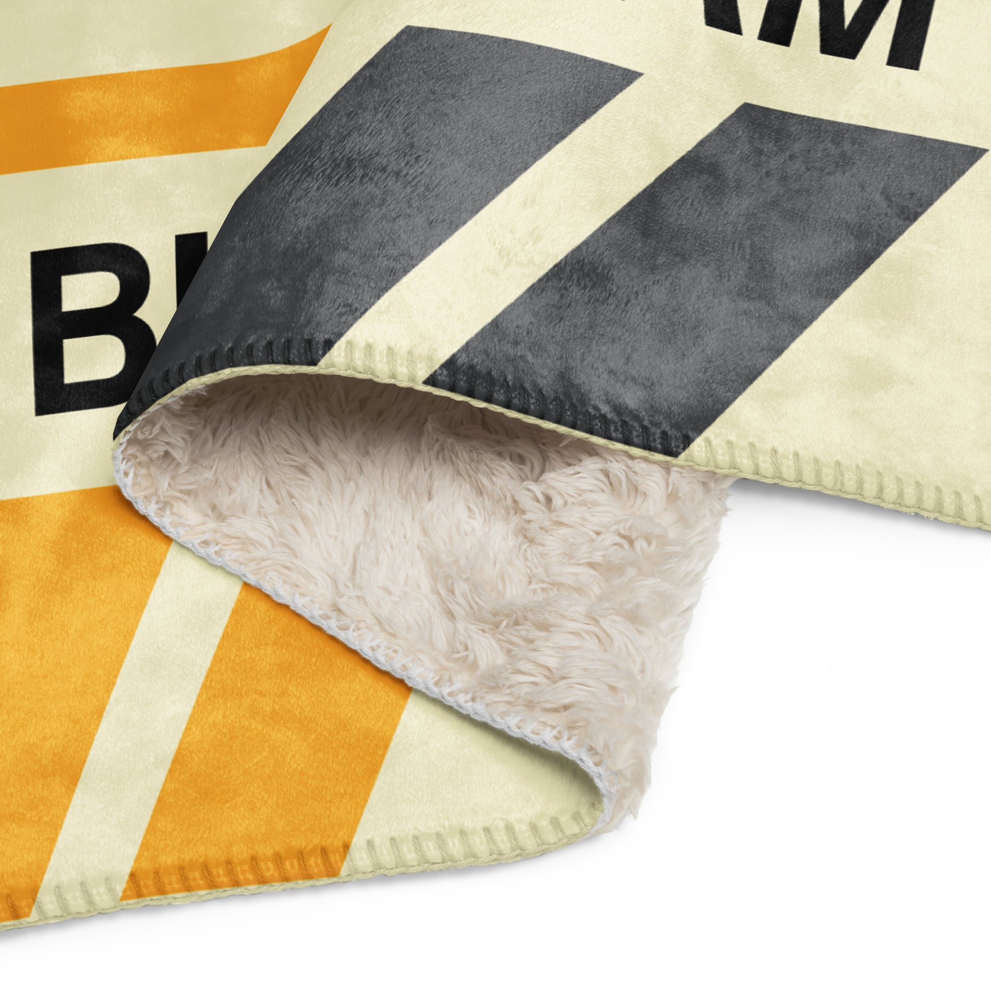 BHX Birmingham Sherpa Blanket • Jet Age Baggage Tag Design • YHM Designs - Image 09