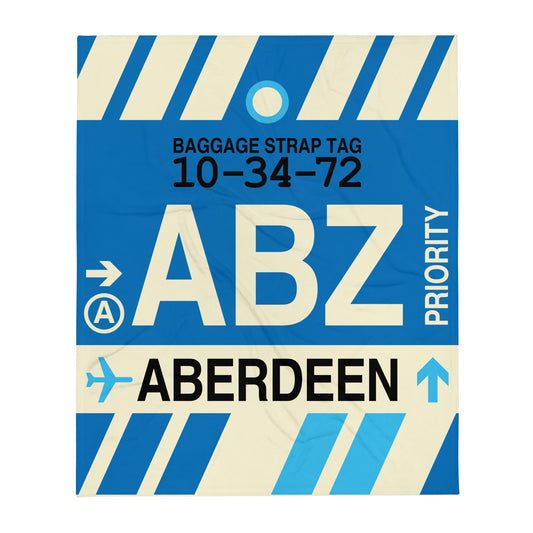 Travel Gift Throw Blanket • ABZ Aberdeen • YHM Designs - Image 01