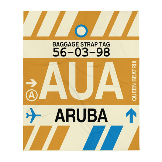 Travel Gift Throw Blanket • AUA Aruba • YHM Designs - Image 01
