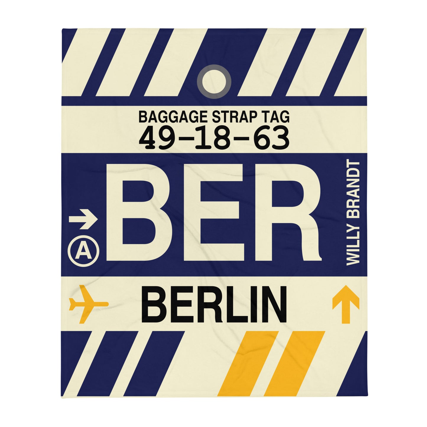 Travel Gift Throw Blanket • BER Berlin Souvenir • YHM Designs - Image 01