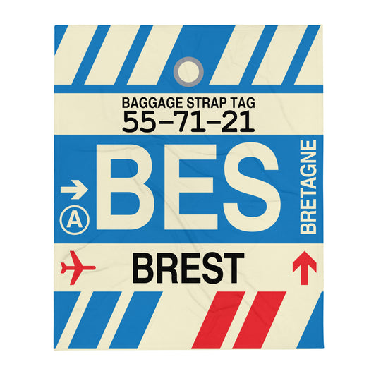 Travel Gift Throw Blanket • BES Brest • YHM Designs - Image 01
