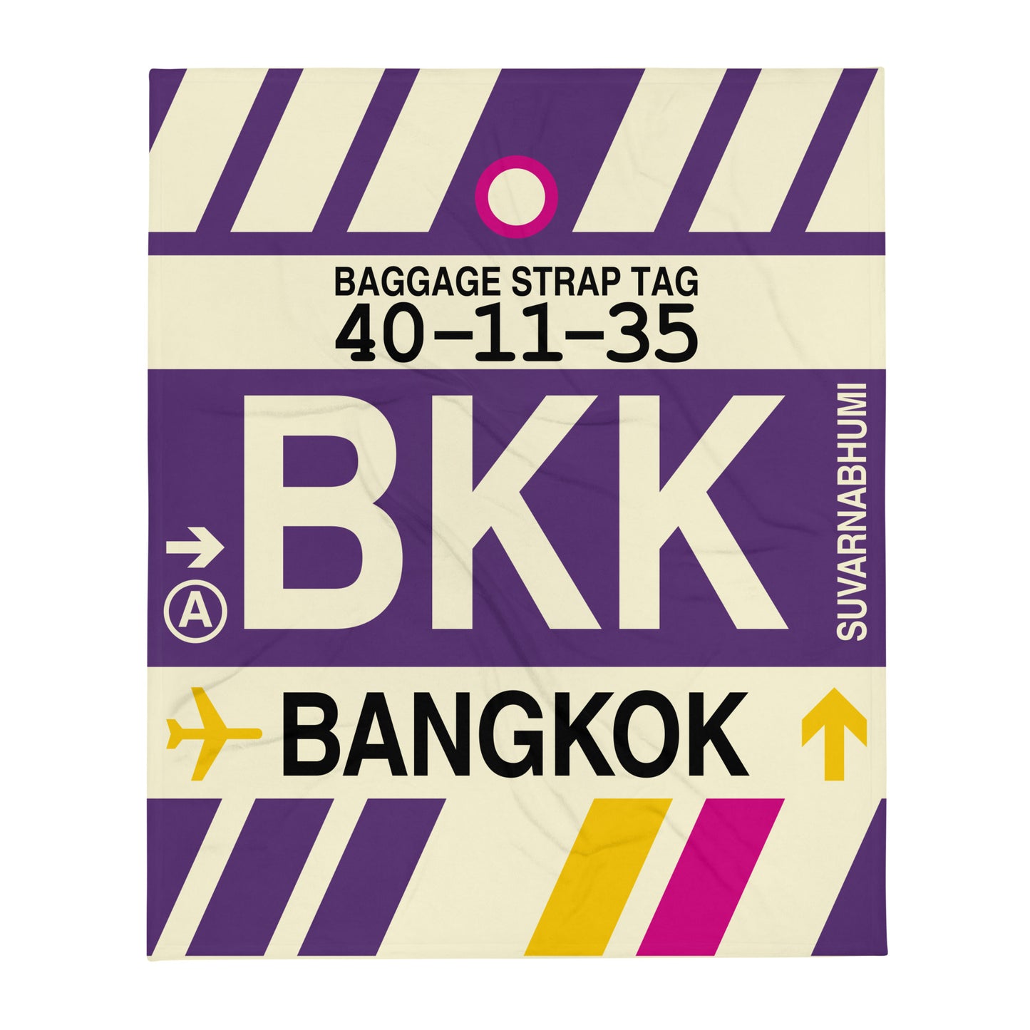 Travel Gift Throw Blanket • BKK Bangkok Souvenir • YHM Designs - Image 01