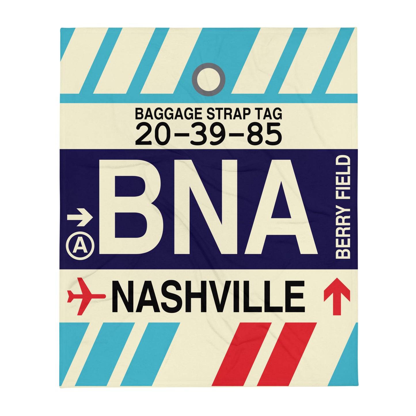 Travel Gift Throw Blanket • BNA Nashville Souvenir • YHM Designs - Image 01