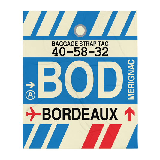 Travel Gift Throw Blanket • BOD Bordeaux • YHM Designs - Image 01