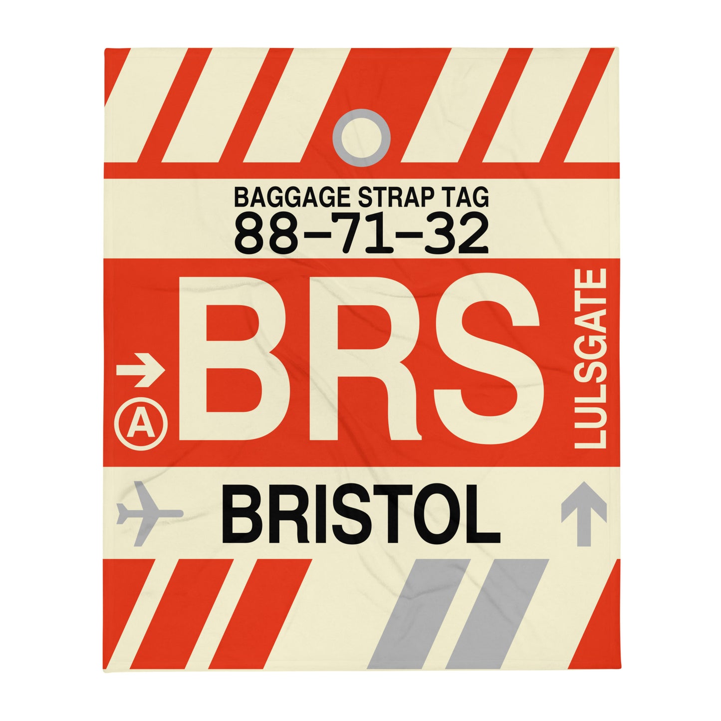 BRS Bristol Throw Blanket • Jet Age Baggage Tag Design • YHM Designs - Image 01