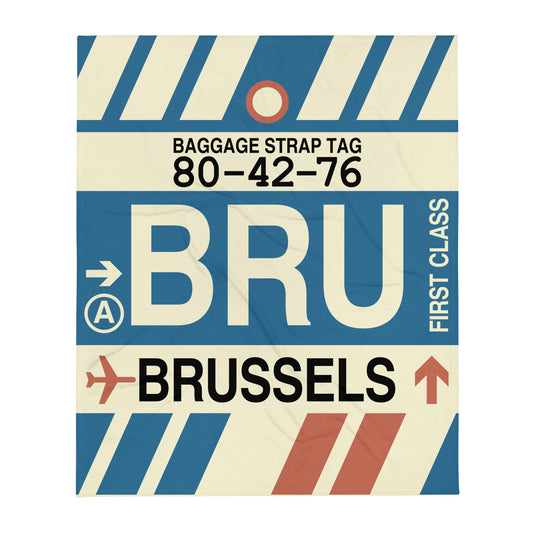 Travel Gift Throw Blanket • BRU Brussels • YHM Designs - Image 01