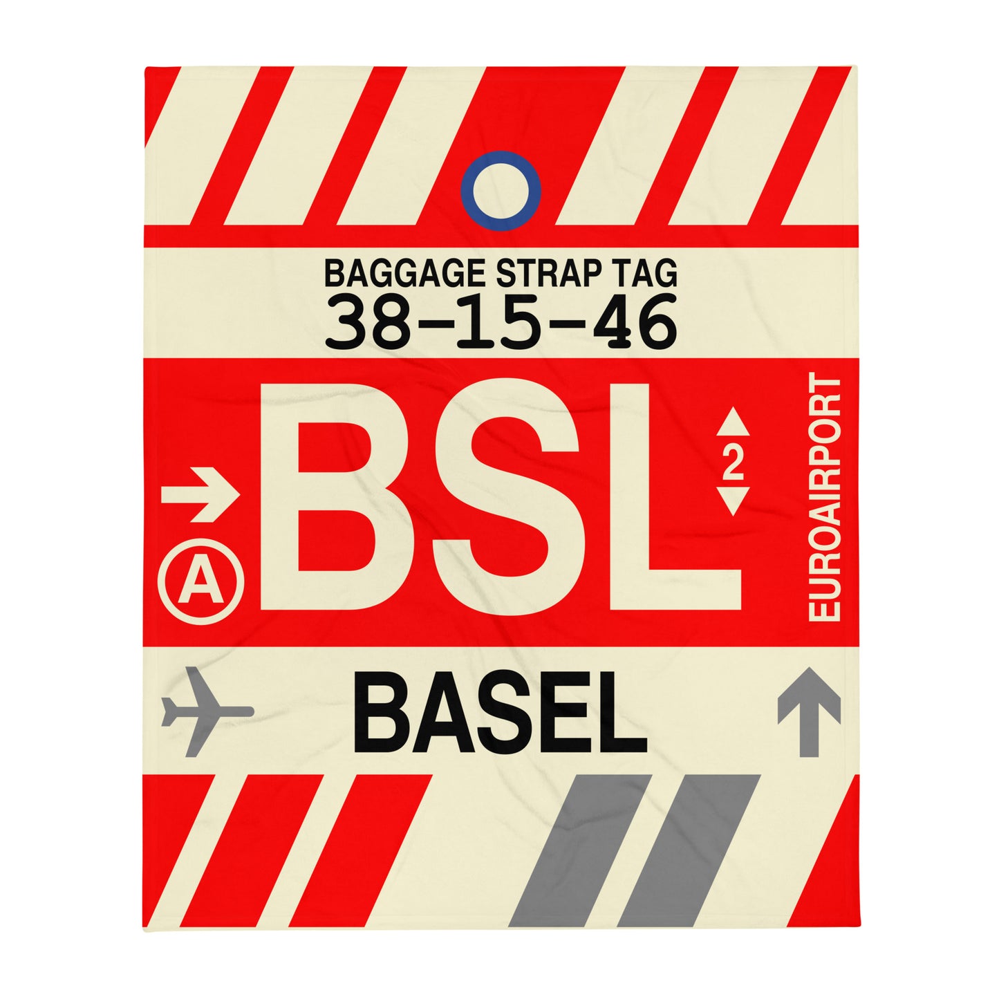 Travel Gift Throw Blanket • BSL Basel Souvenir • YHM Designs - Image 01
