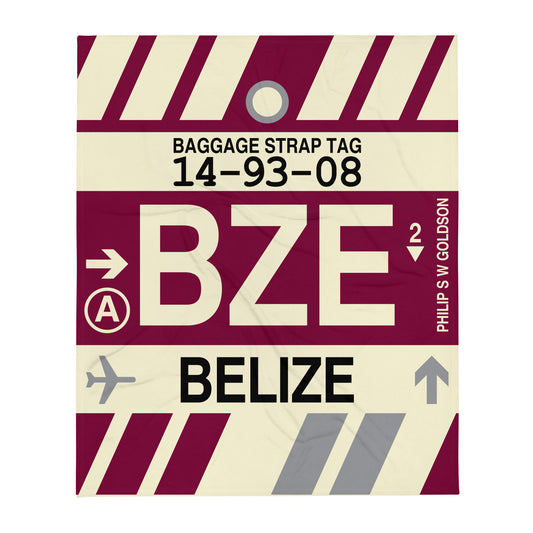 Travel Gift Throw Blanket • BZE Belize City • YHM Designs - Image 01