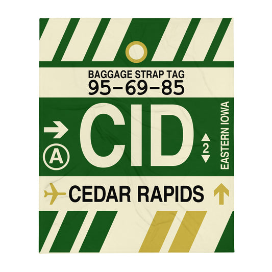 Travel Gift Throw Blanket • CID Cedar Rapids • YHM Designs - Image 01