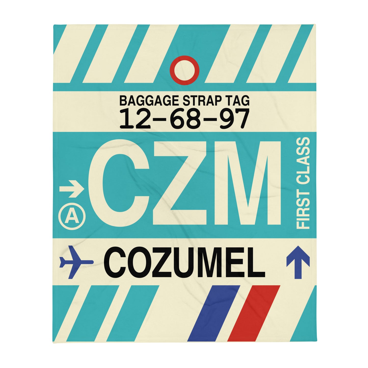 Travel Gift Throw Blanket • CZM Cozumel Souvenir • YHM Designs - Image 01