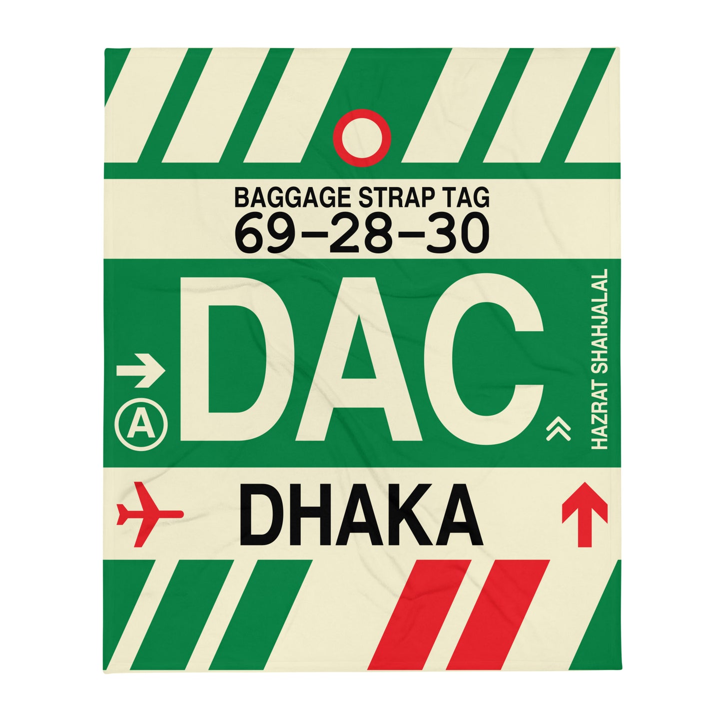 Travel Gift Throw Blanket • DAC Dhaka Souvenir • YHM Designs - Image 01