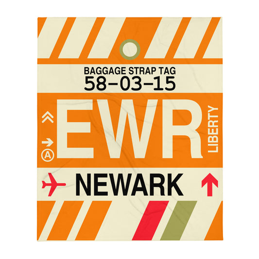Travel Gift Throw Blanket • EWR Newark • YHM Designs - Image 01