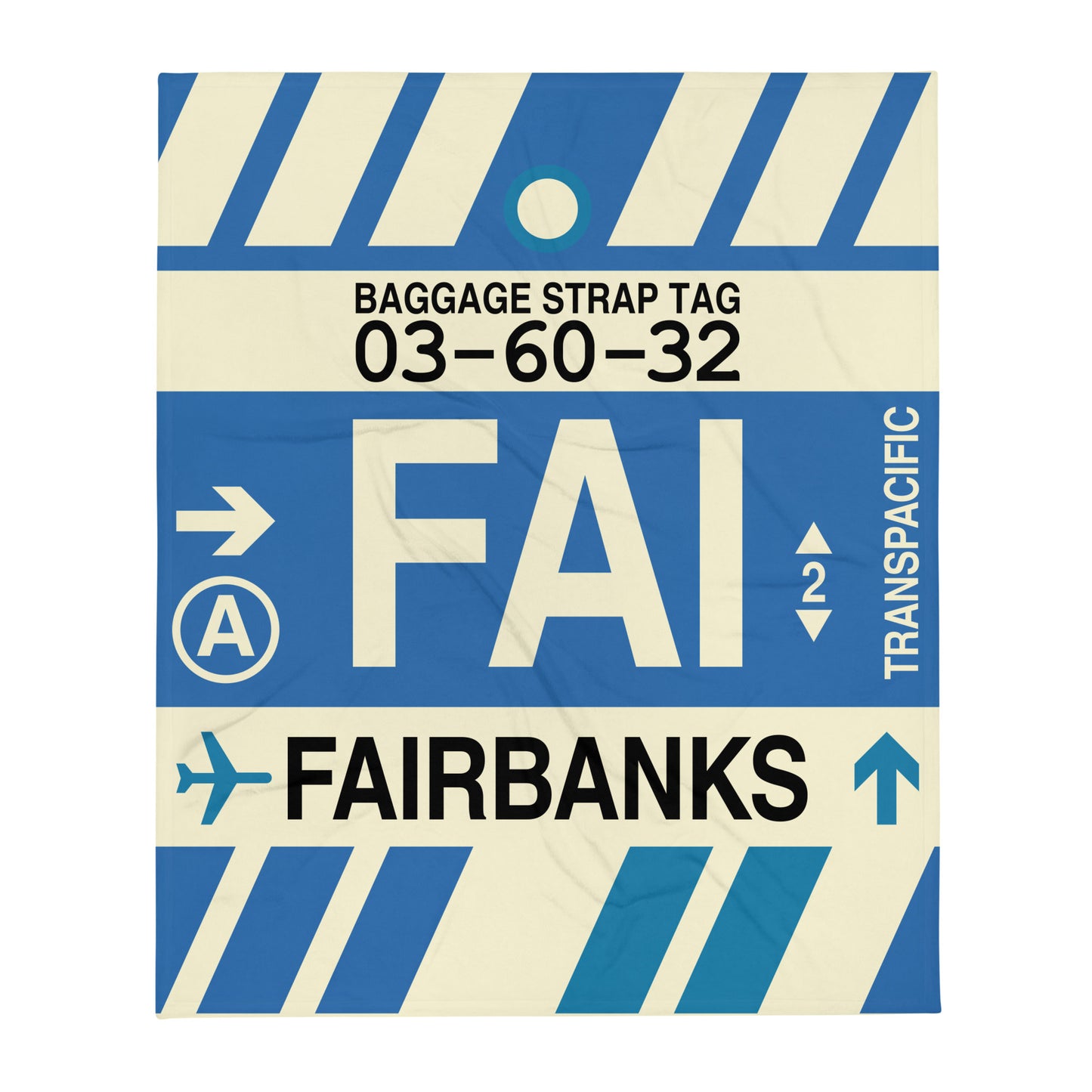 Travel Gift Throw Blanket • FAI Fairbanks Souvenir • YHM Designs - Image 01