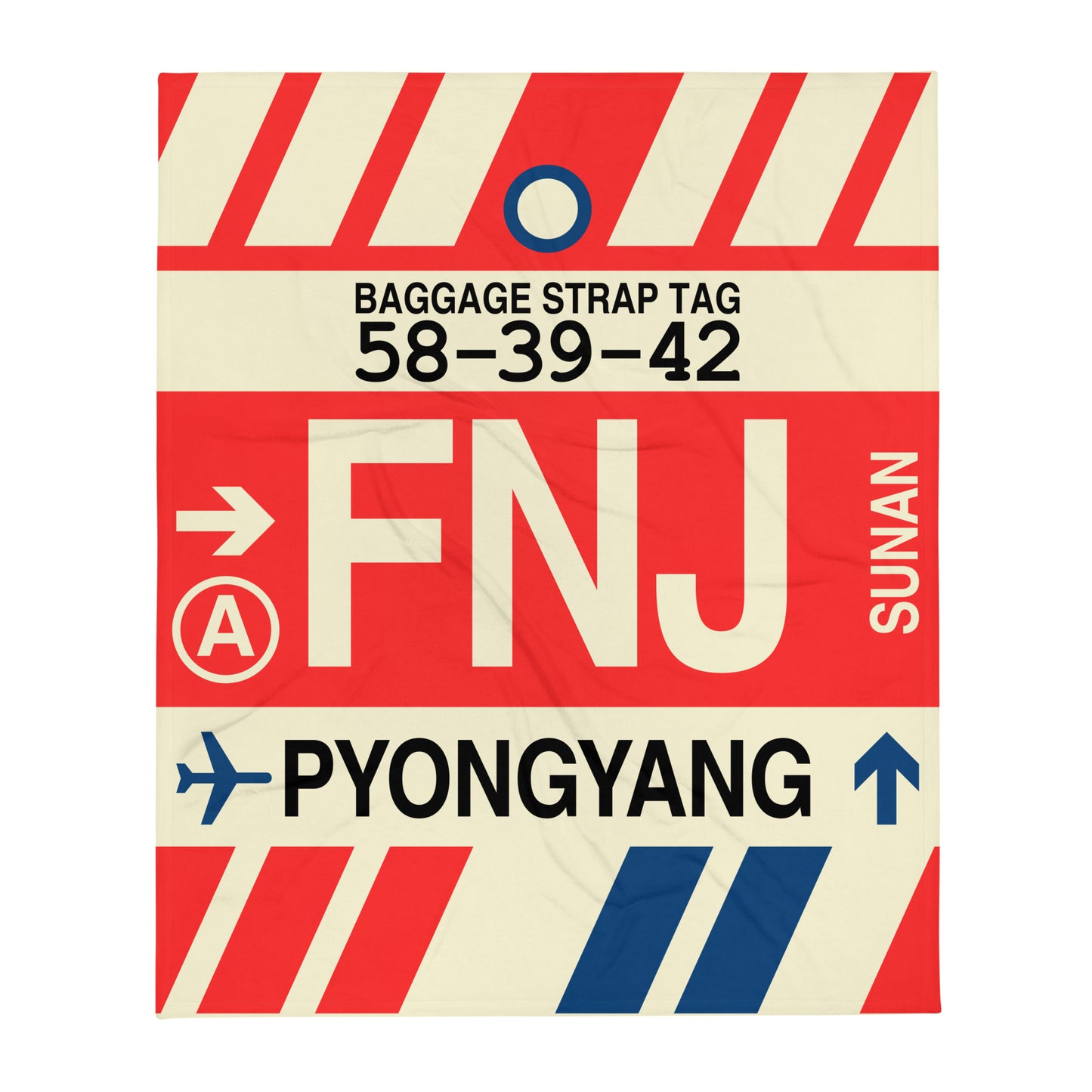 Travel Gift Throw Blanket • FNJ Pyongyang Souvenir • YHM Designs - Image 01