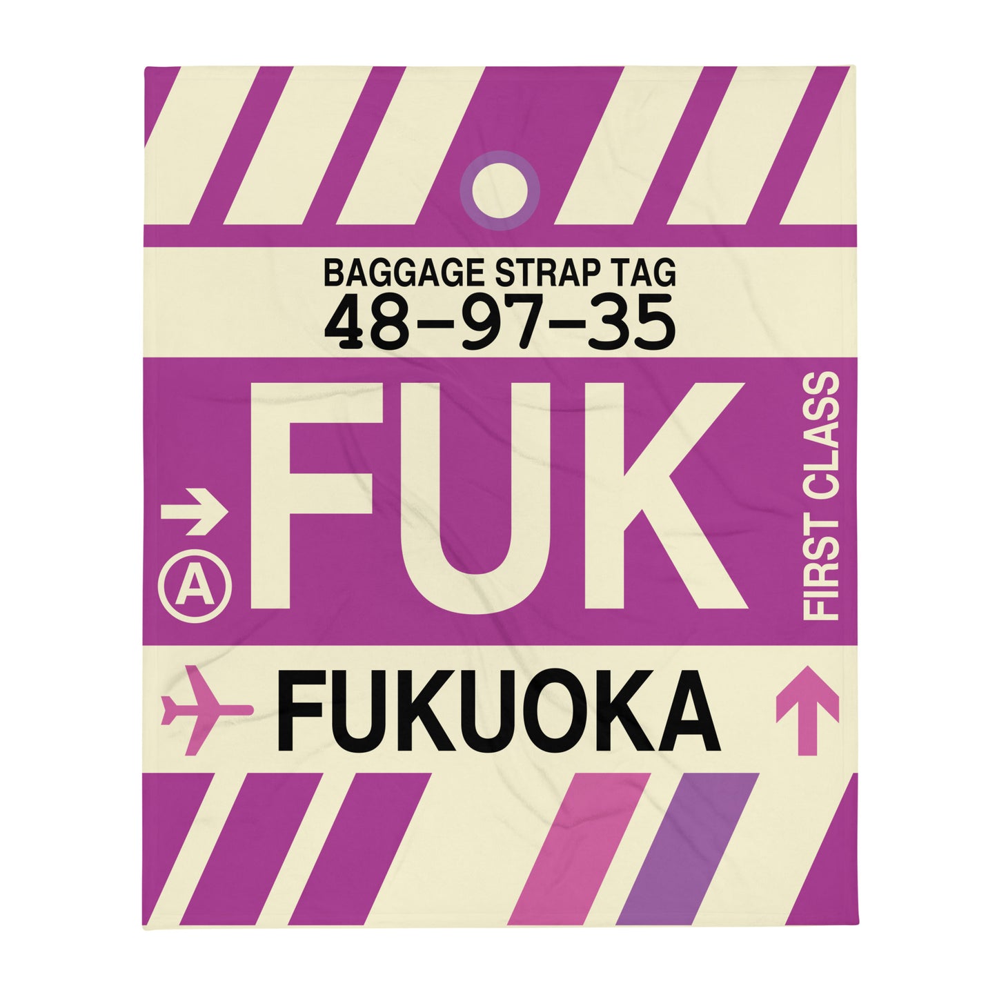 Travel Gift Throw Blanket • FUK Fukuoka Souvenir • YHM Designs - Image 01