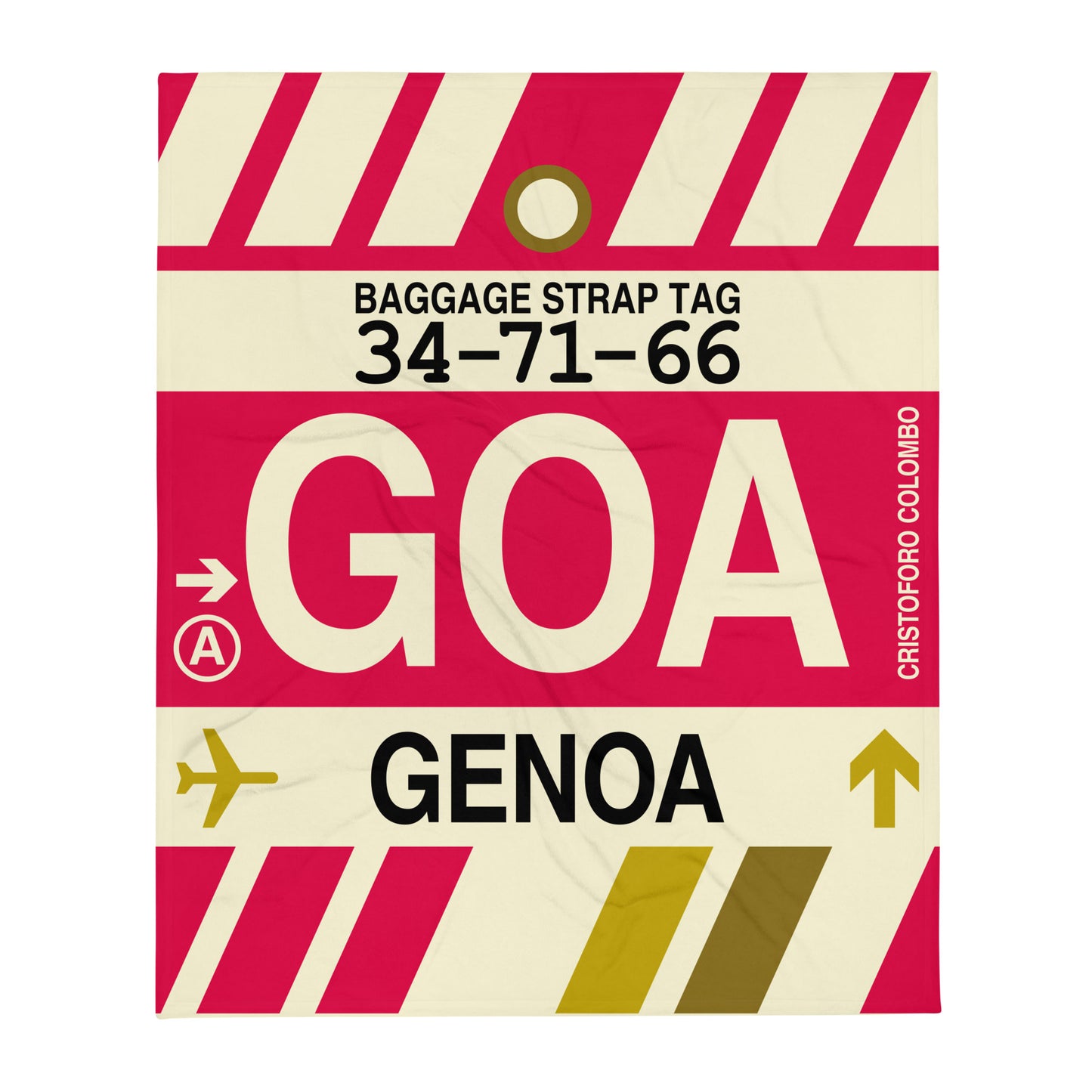 Travel Gift Throw Blanket • GOA Genoa Souvenir • YHM Designs - Image 01
