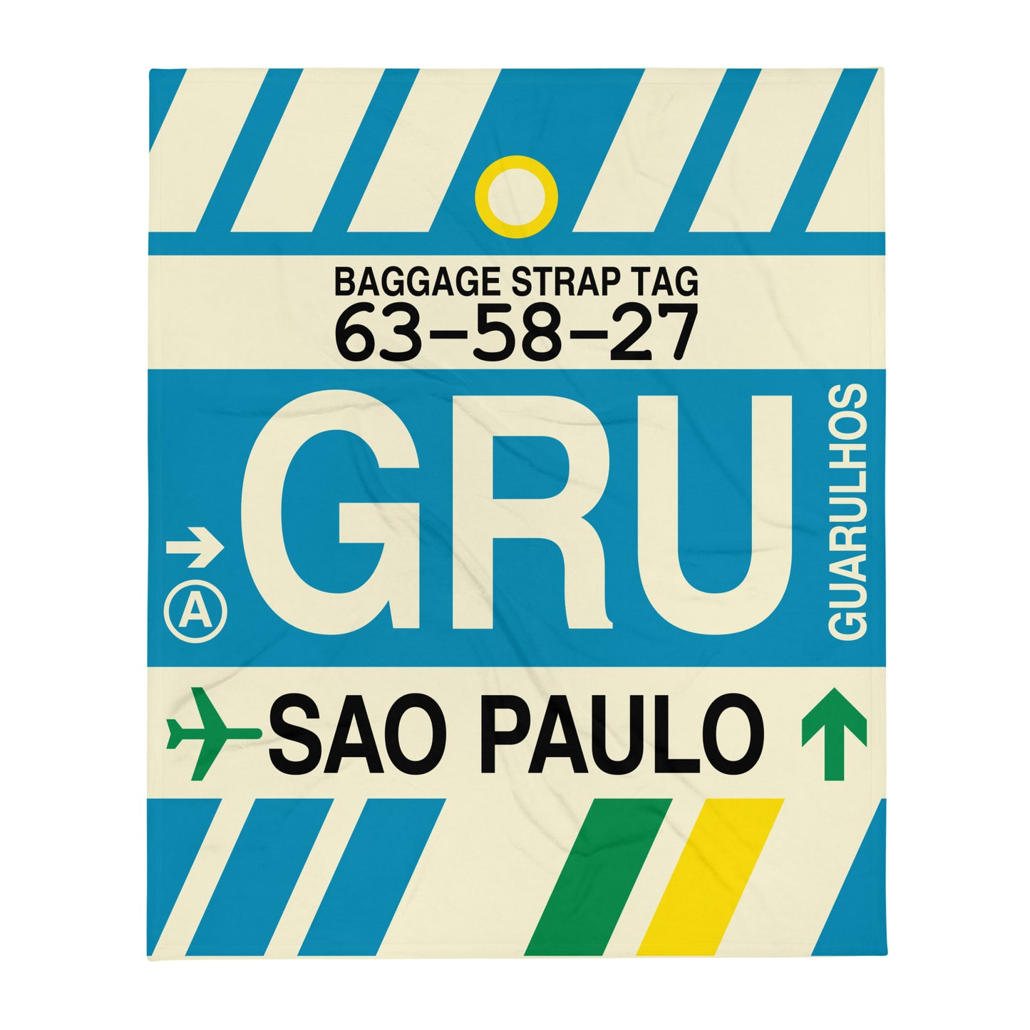 Travel Gift Throw Blanket • GRU Sao Paulo Souvenir • YHM Designs - Image 01